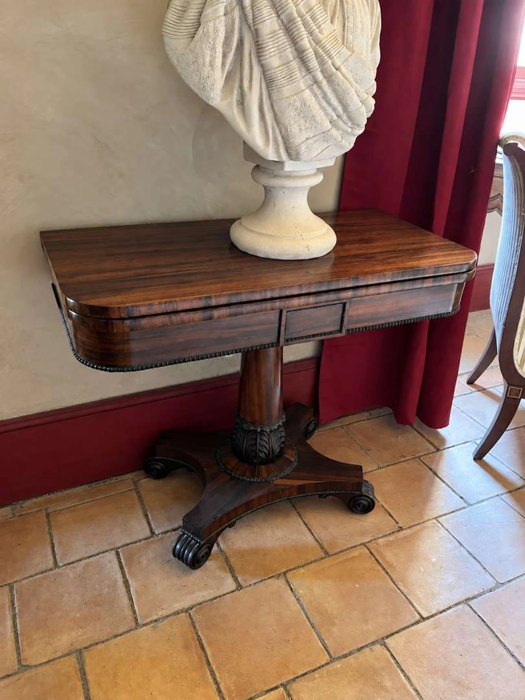 Two tables, wooden with a pull-out tray