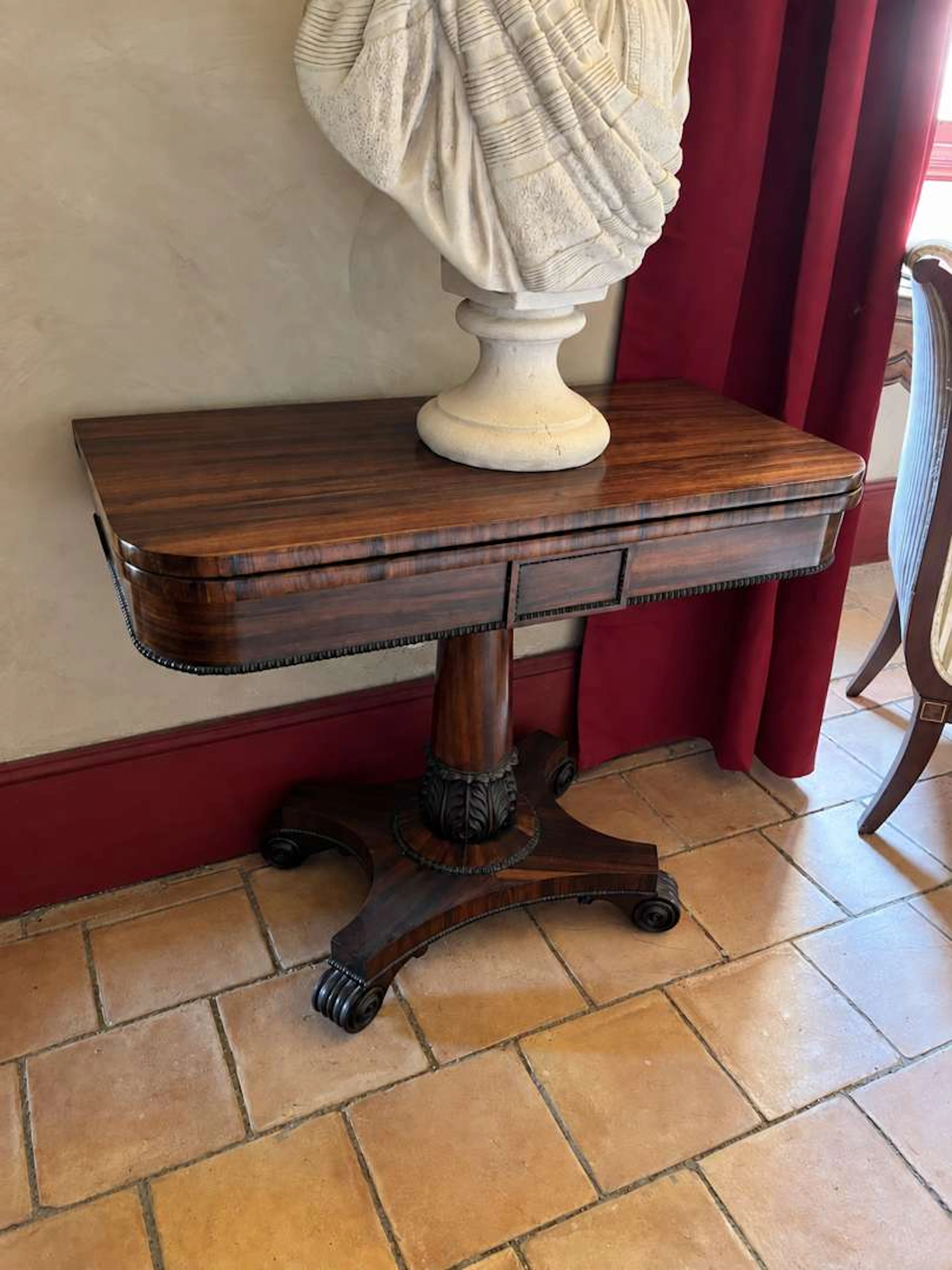 Two tables, wooden with a pull-out tray