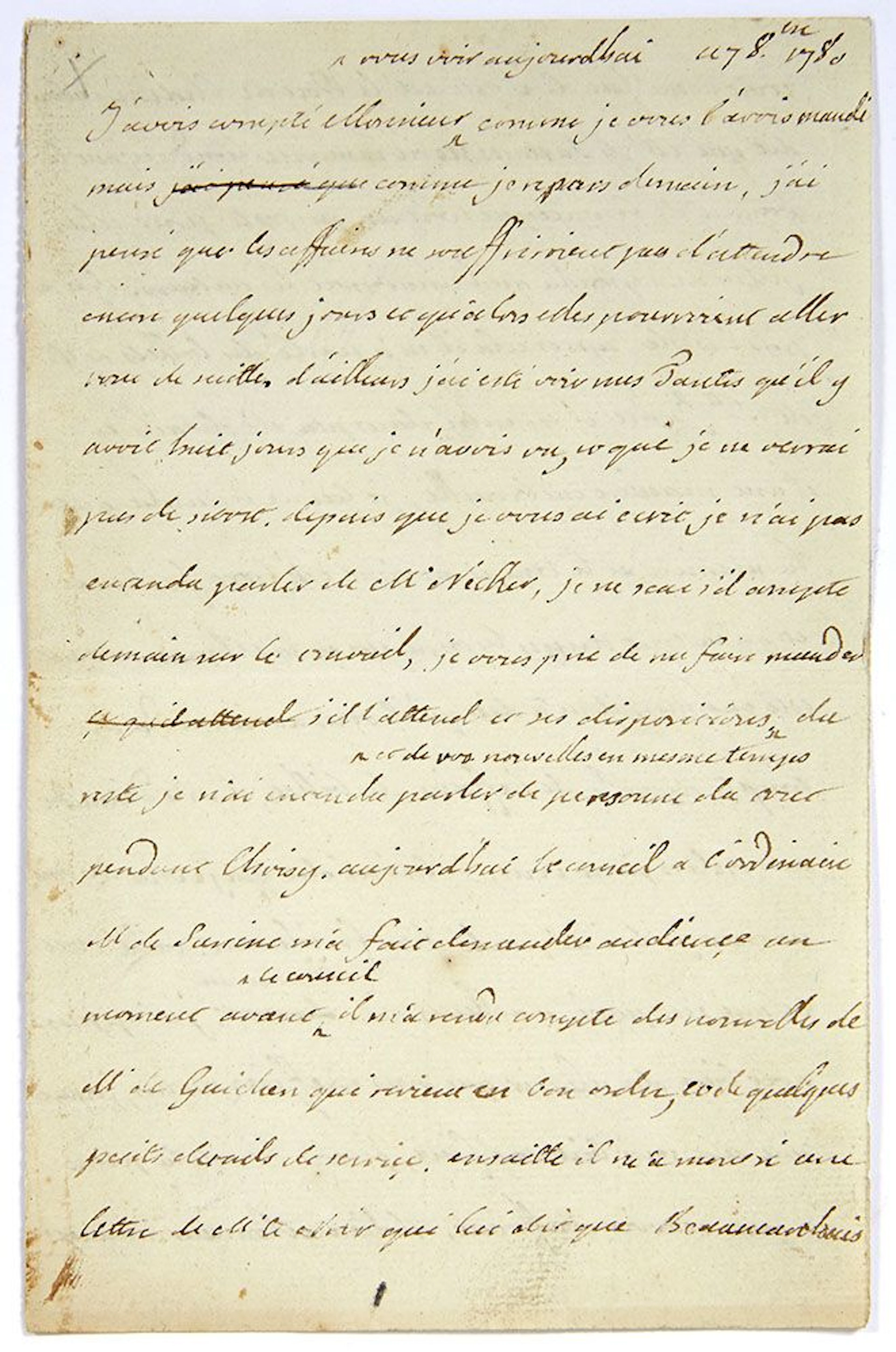 LOUIS XVI (1754-1793). L.A.S. "Louis", October 7, 1780, [to - Lot 846