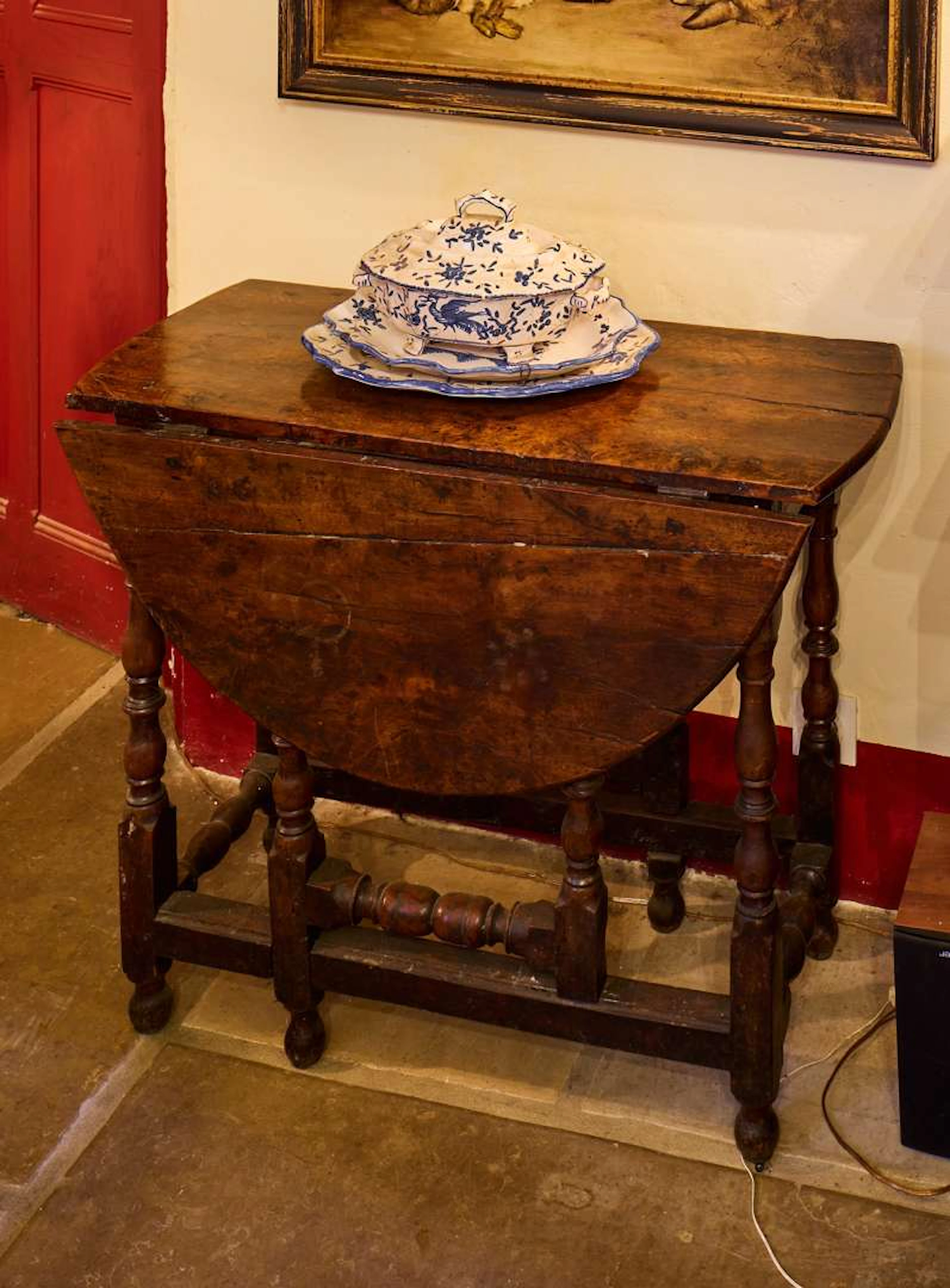 Gateleg table, made of wood