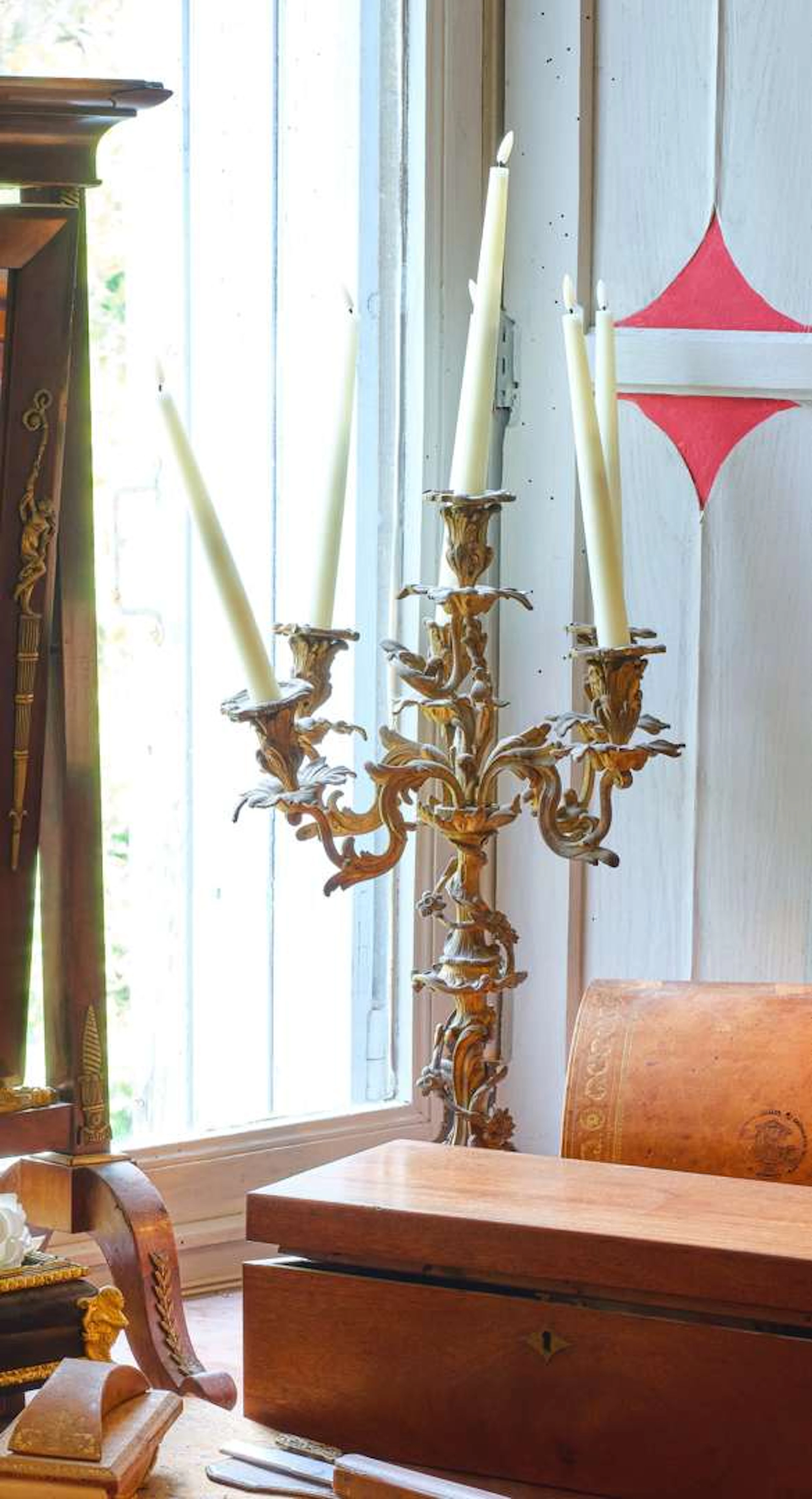 Pair of candlesticks, metal