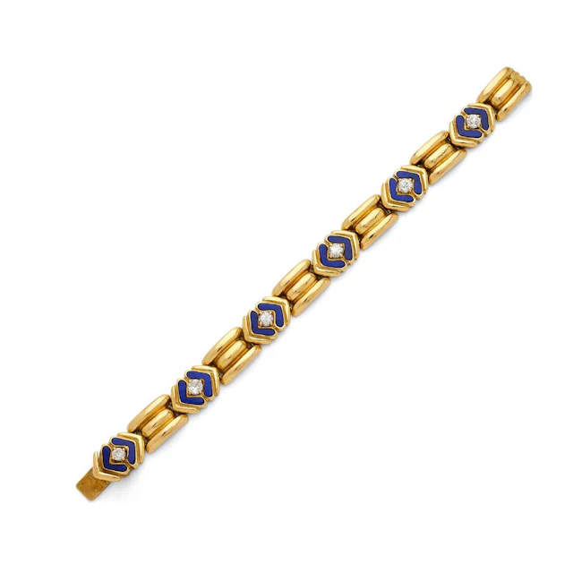 “GEOMETRIC” BRACELET, Lapis Lazuli et or 18K Poids : 56,3 g