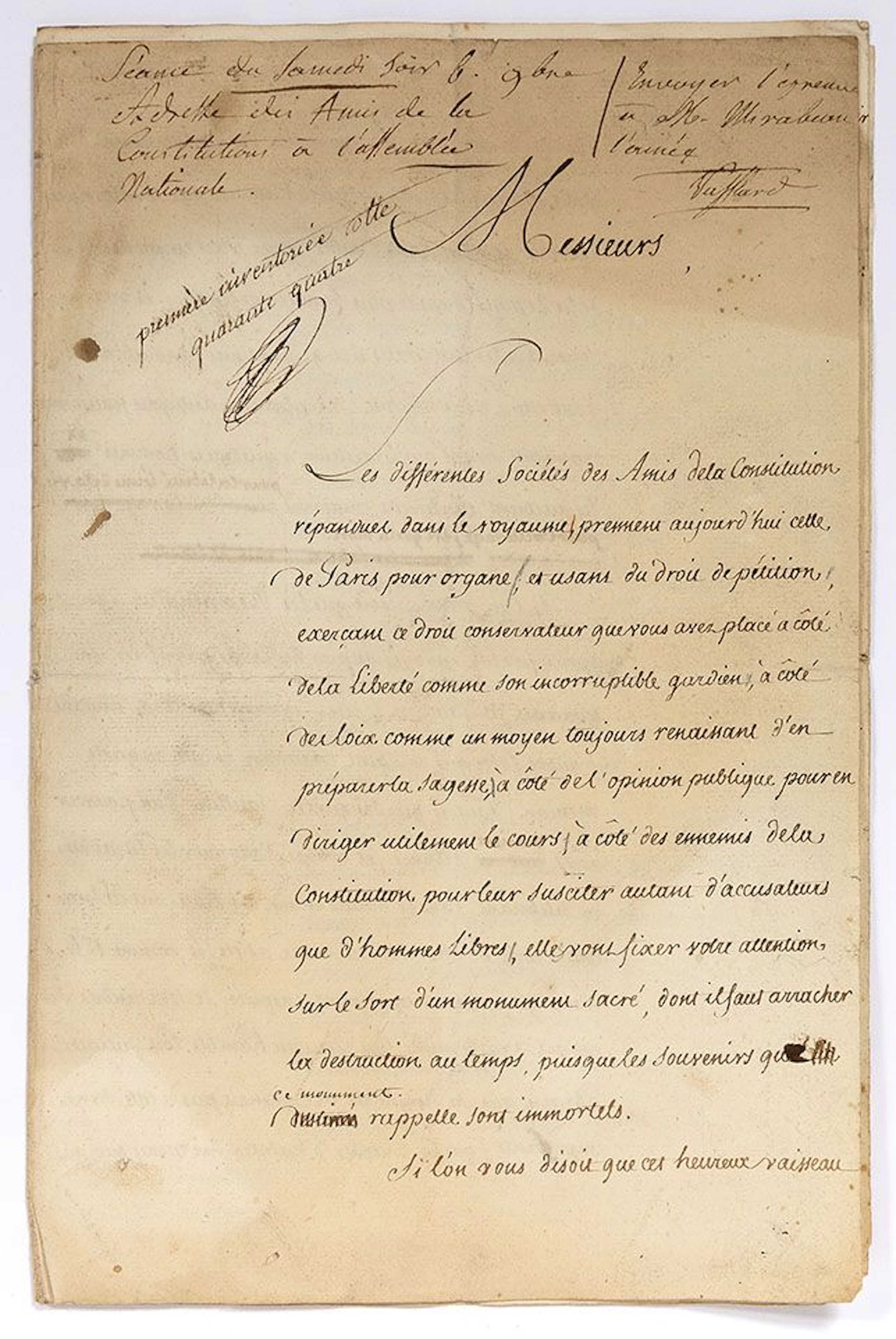 MIRABEAU Honoré-Gabriel de Riquetti, comte de (1749-1791). M - Lot 861