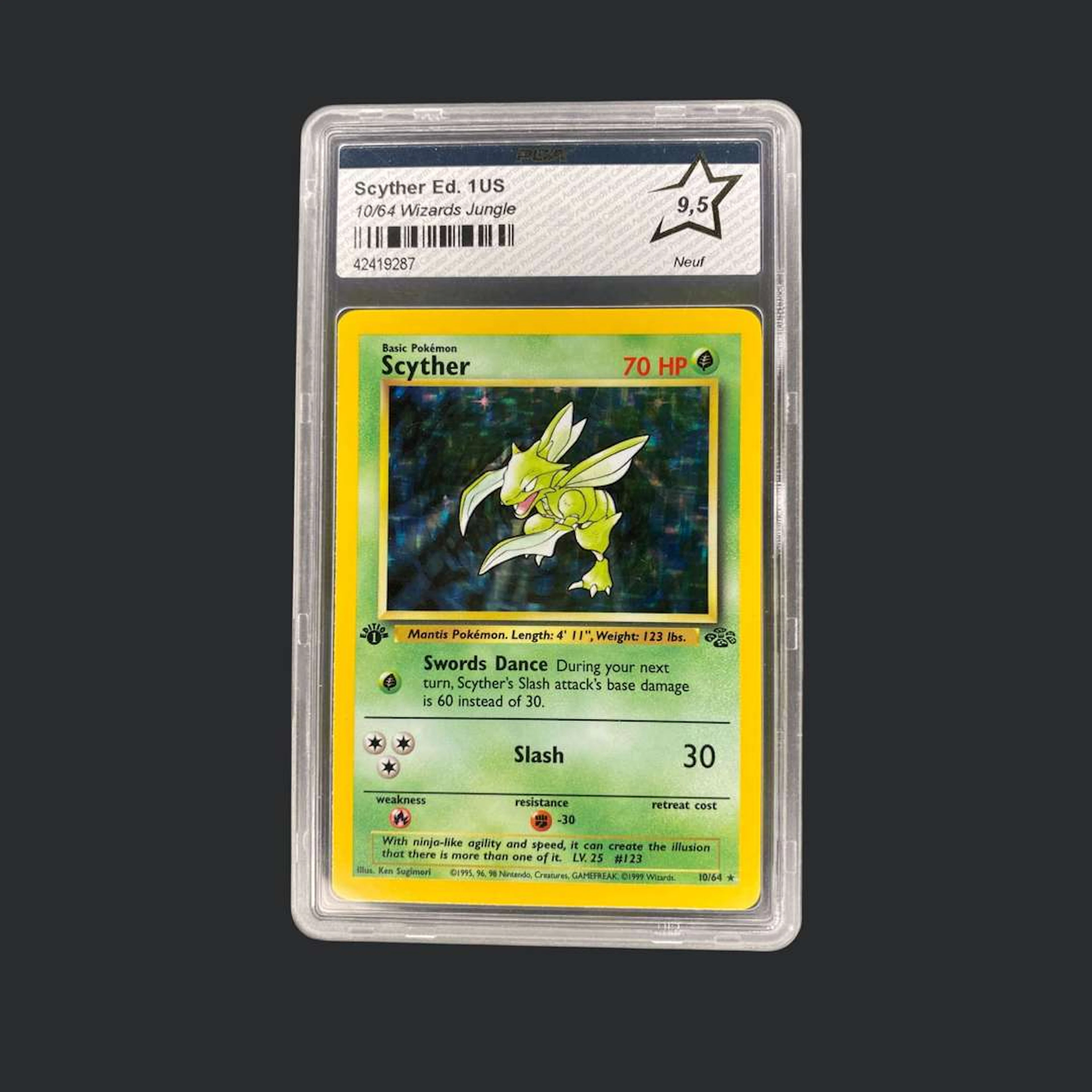 Pokémon: Scyther Jungle 1st edition PCA 9.5