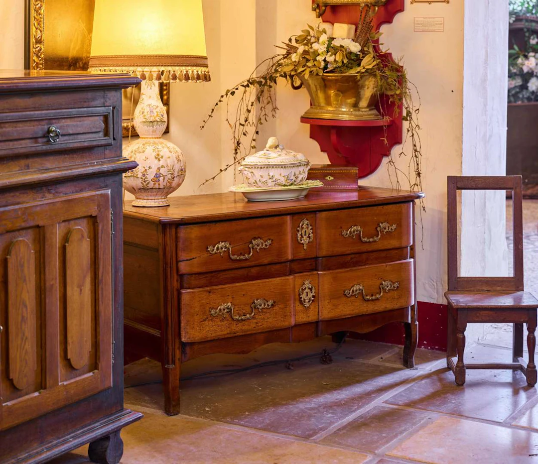 Low chest of drawers, made of light-coloured wood