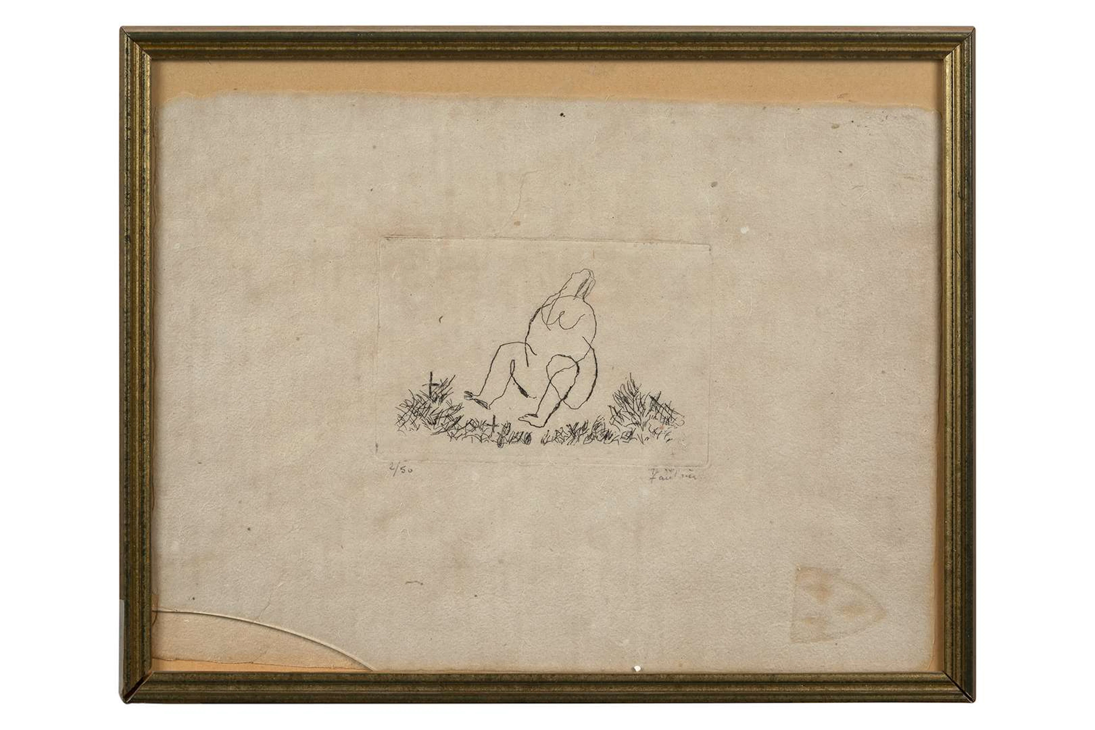 JEAN FAUTRIER (1898–1964), Small nude N for *L'Alleluiah*, 1941 [Mason 171II]