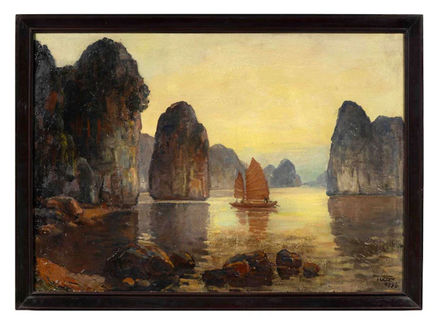 MAI THU NGUYEN (XXe SIECLE), La baie d'Halong, 1936
