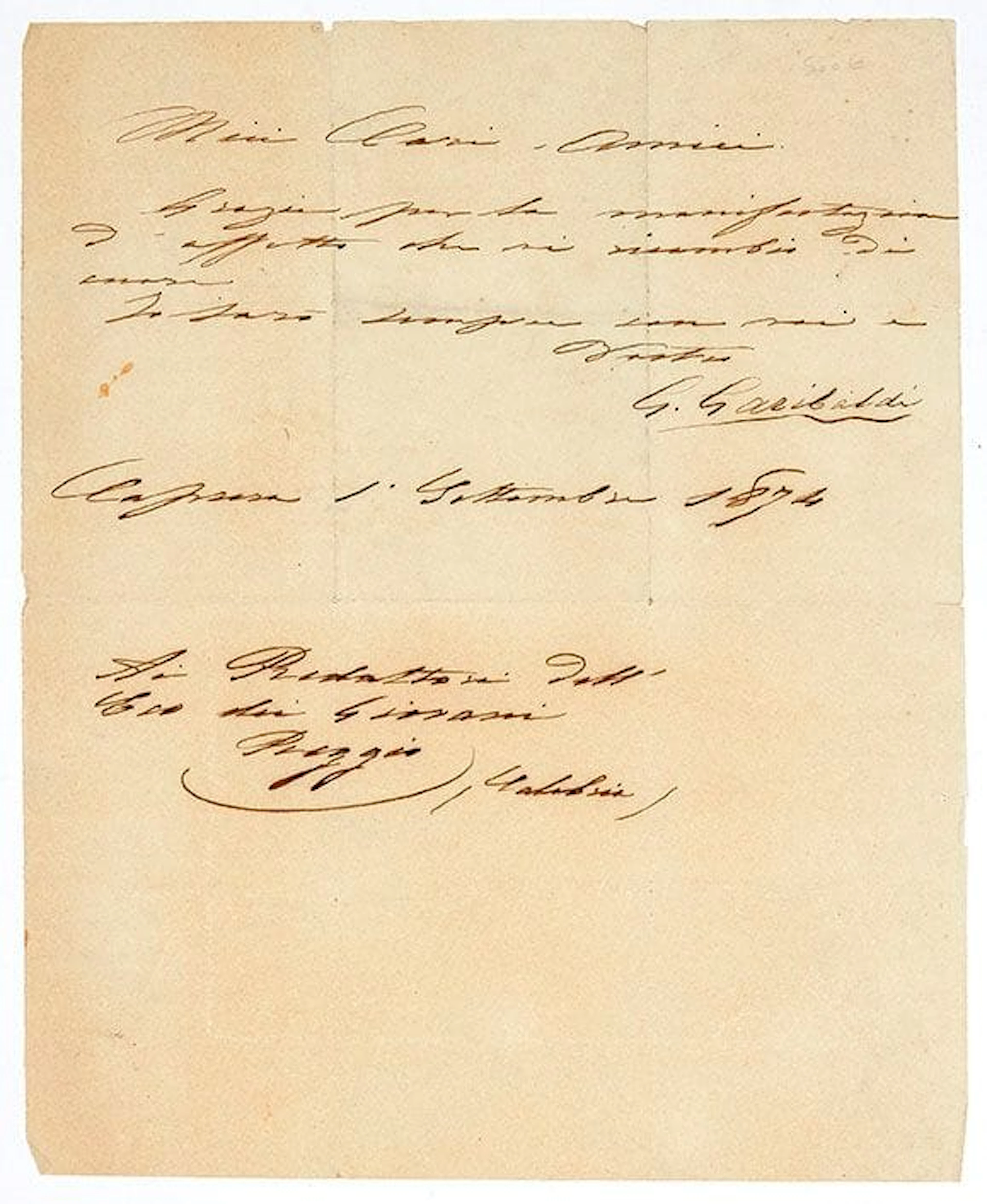 GARIBALDI Giuseppe (1807-1882). - Lot 597
