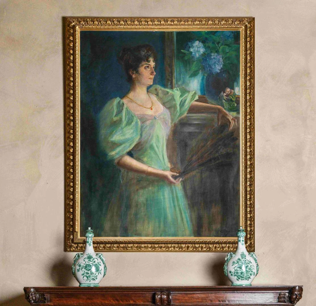 Julius EXTER (1863–1939), The elegant lady in the green dress