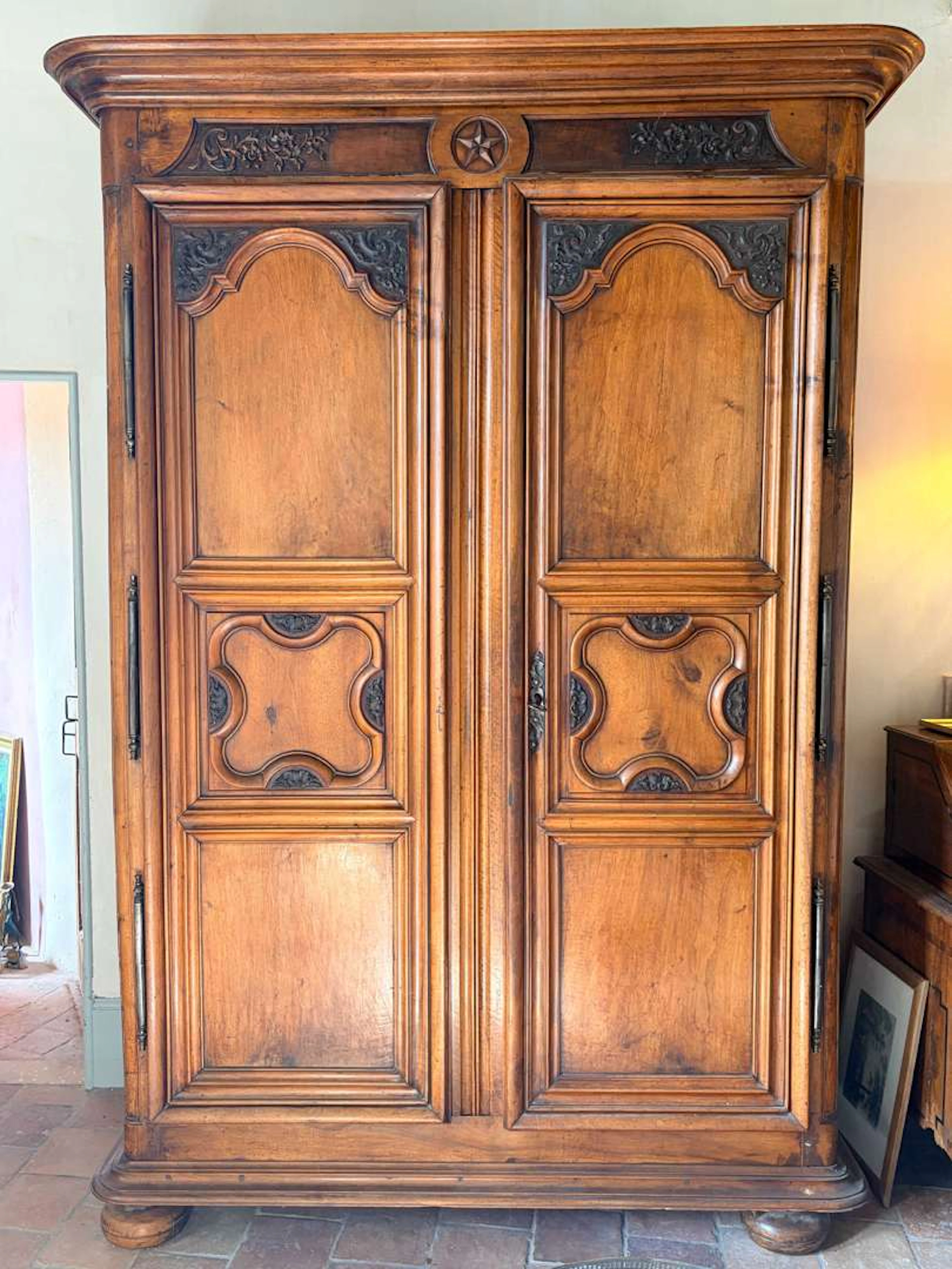 Frankfurt Wardrobe, carved and moulded wood