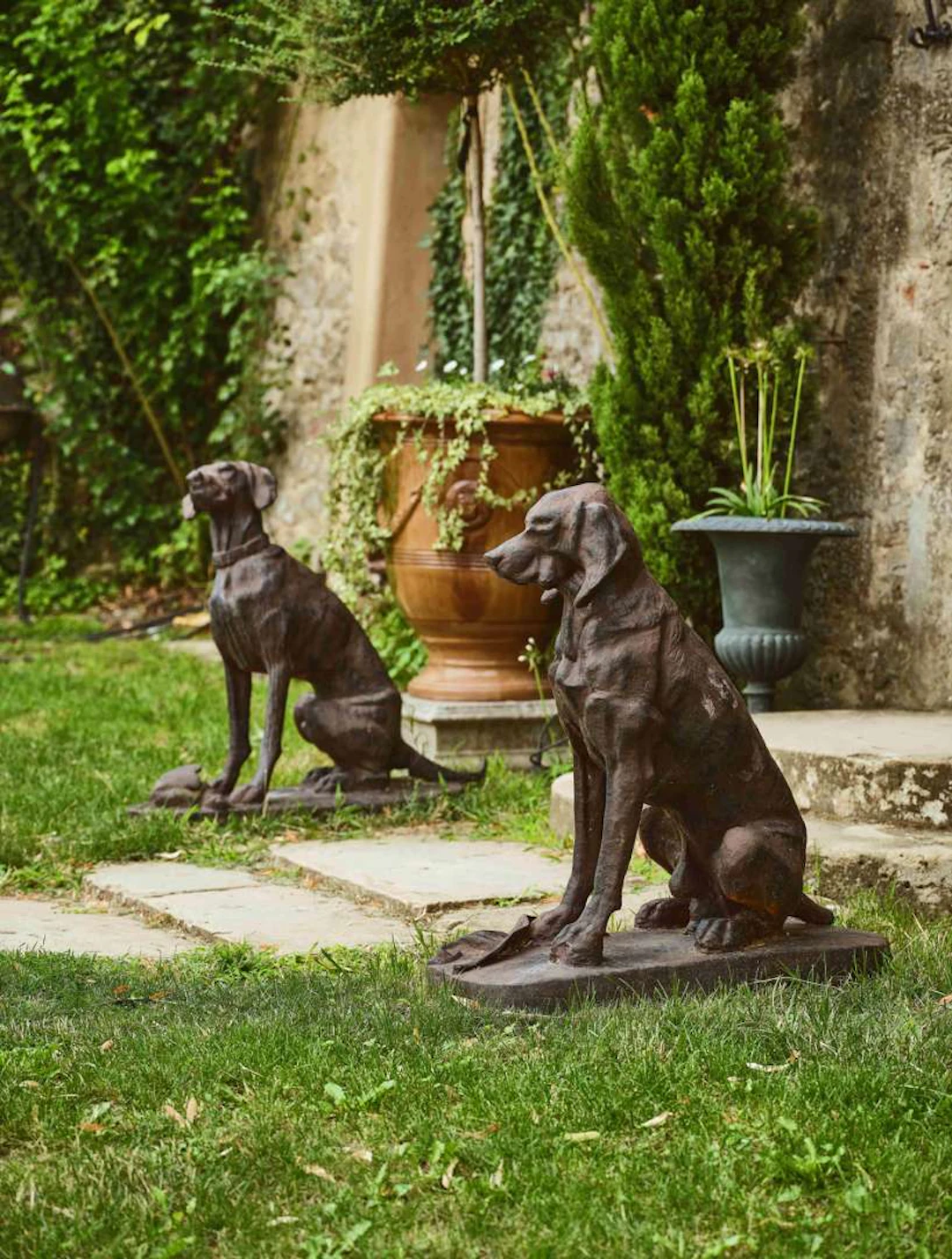 A pair of dogs, cast iron