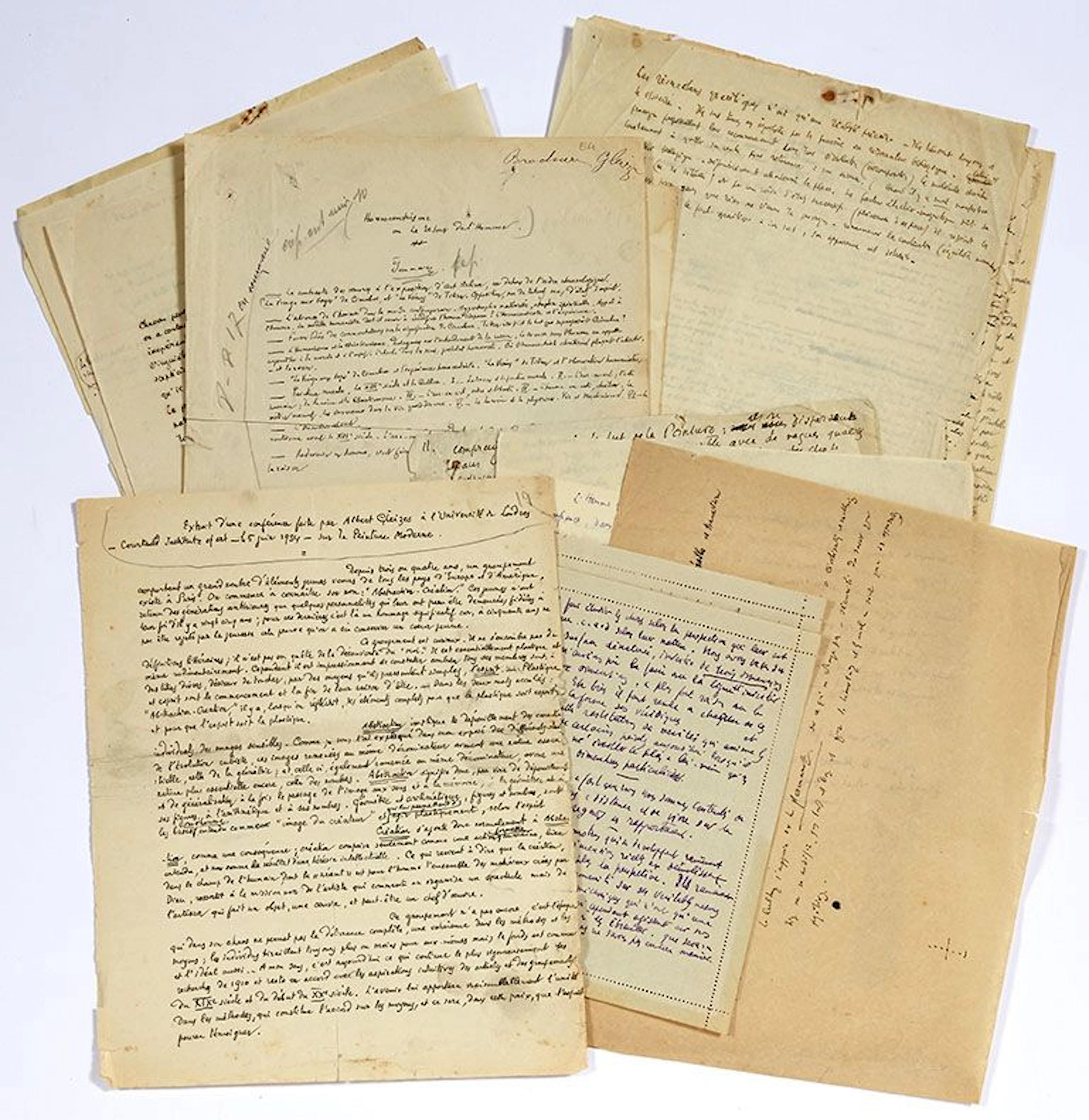 GLEIZES Albert (1881-1953). MANUSCRITS and autograph notes, - Lot 190