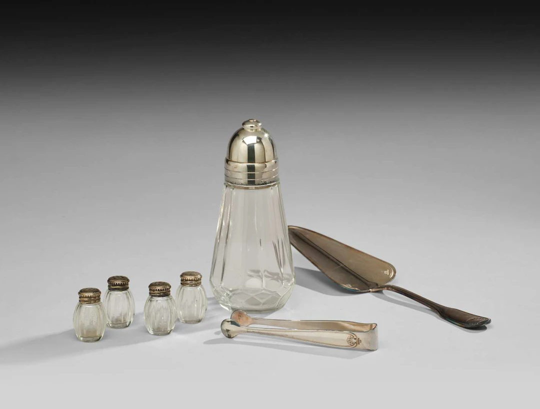 CHRISTOFLE, Set of silver-coloured metal tableware.