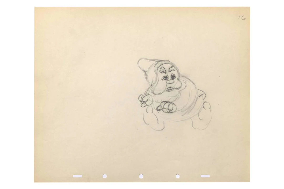 SNOW WHITE AND THE SEVEN DWARFS, Pencil sketch. Artist: Ward Kimball