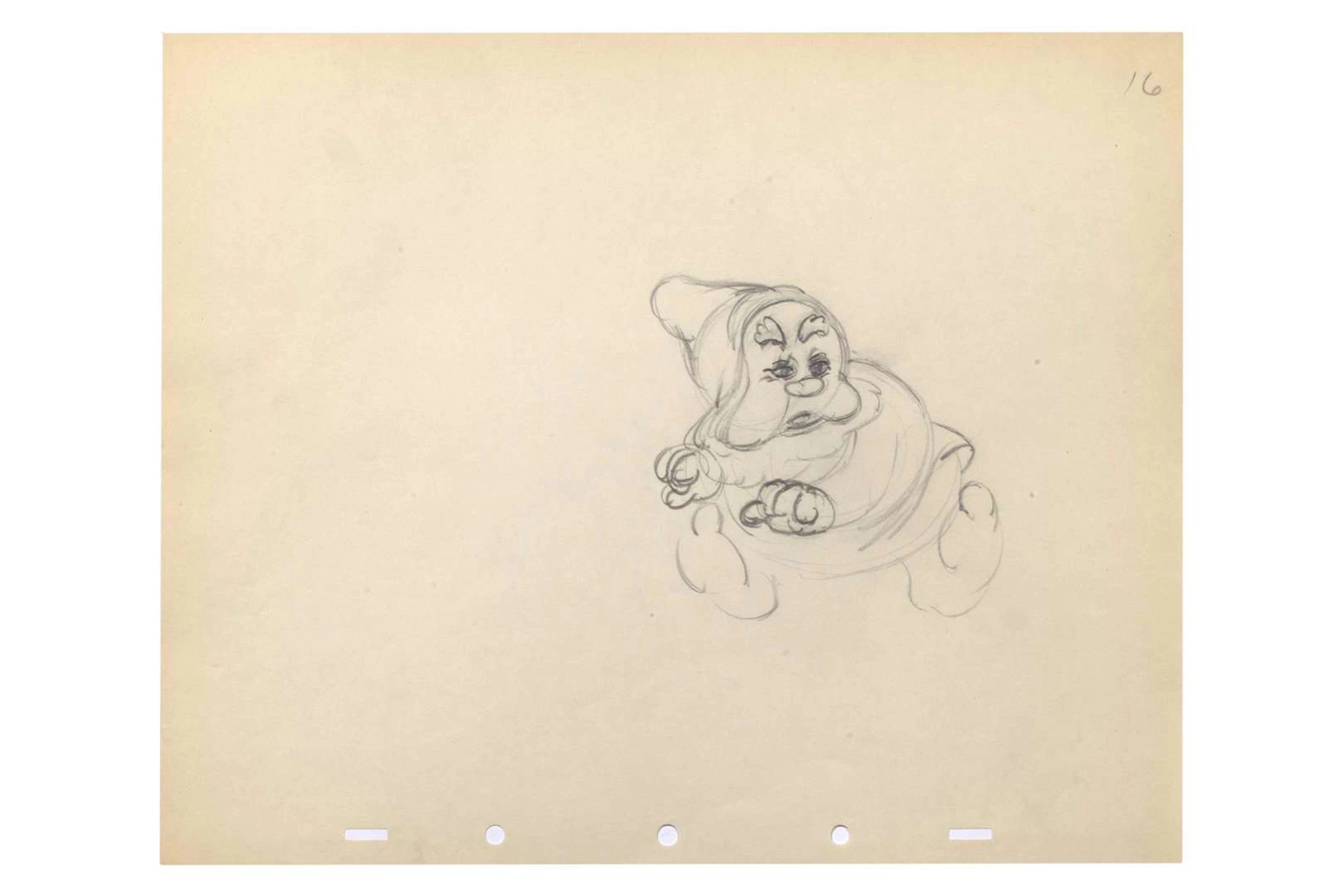SNOW WHITE AND THE SEVEN DWARFS, Pencil sketch. Artist: Ward Kimball