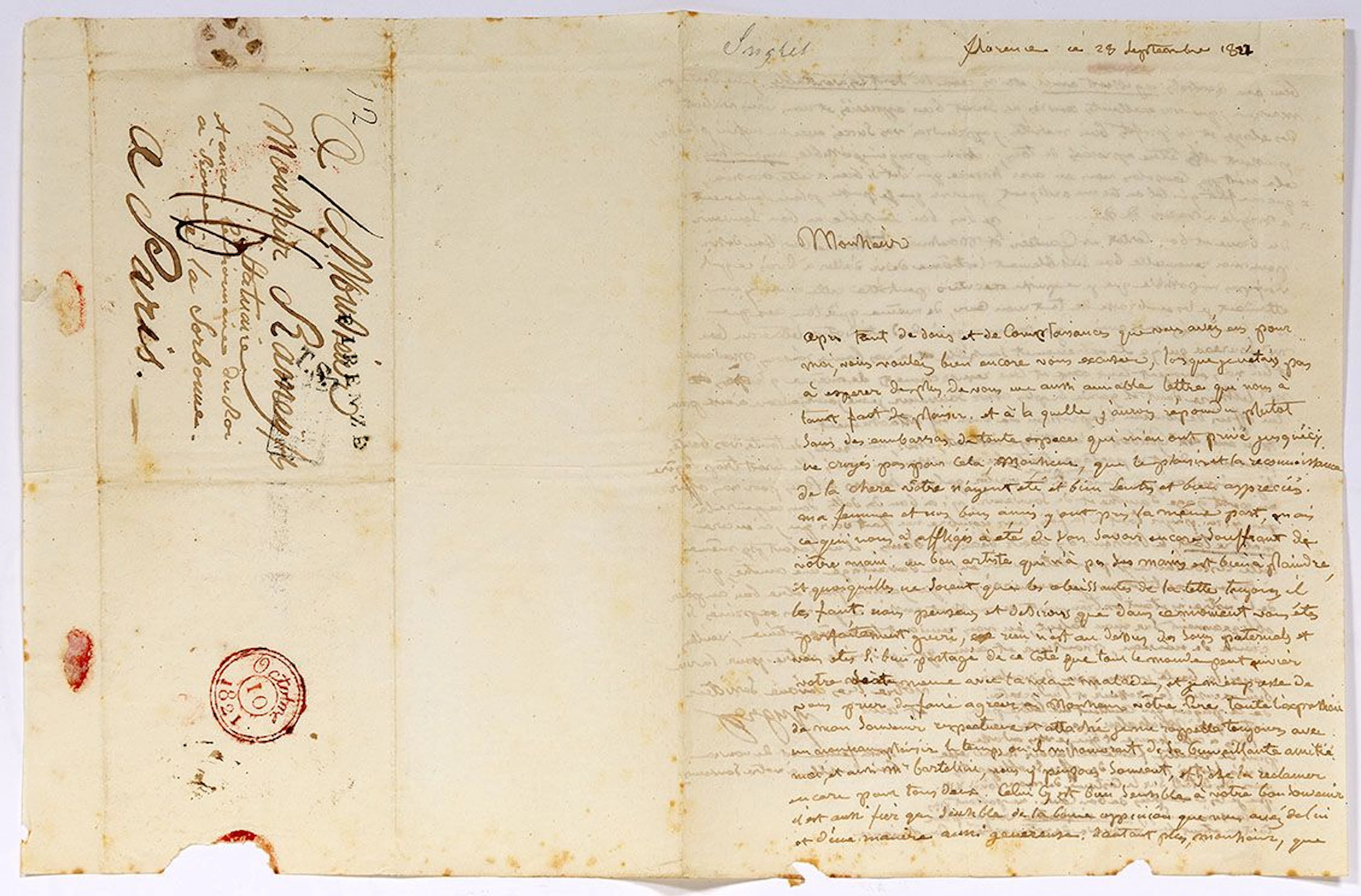 INGRES Jean-Dominique (1780-1867). L.A.S. "Ingres", Florence - Lot 194