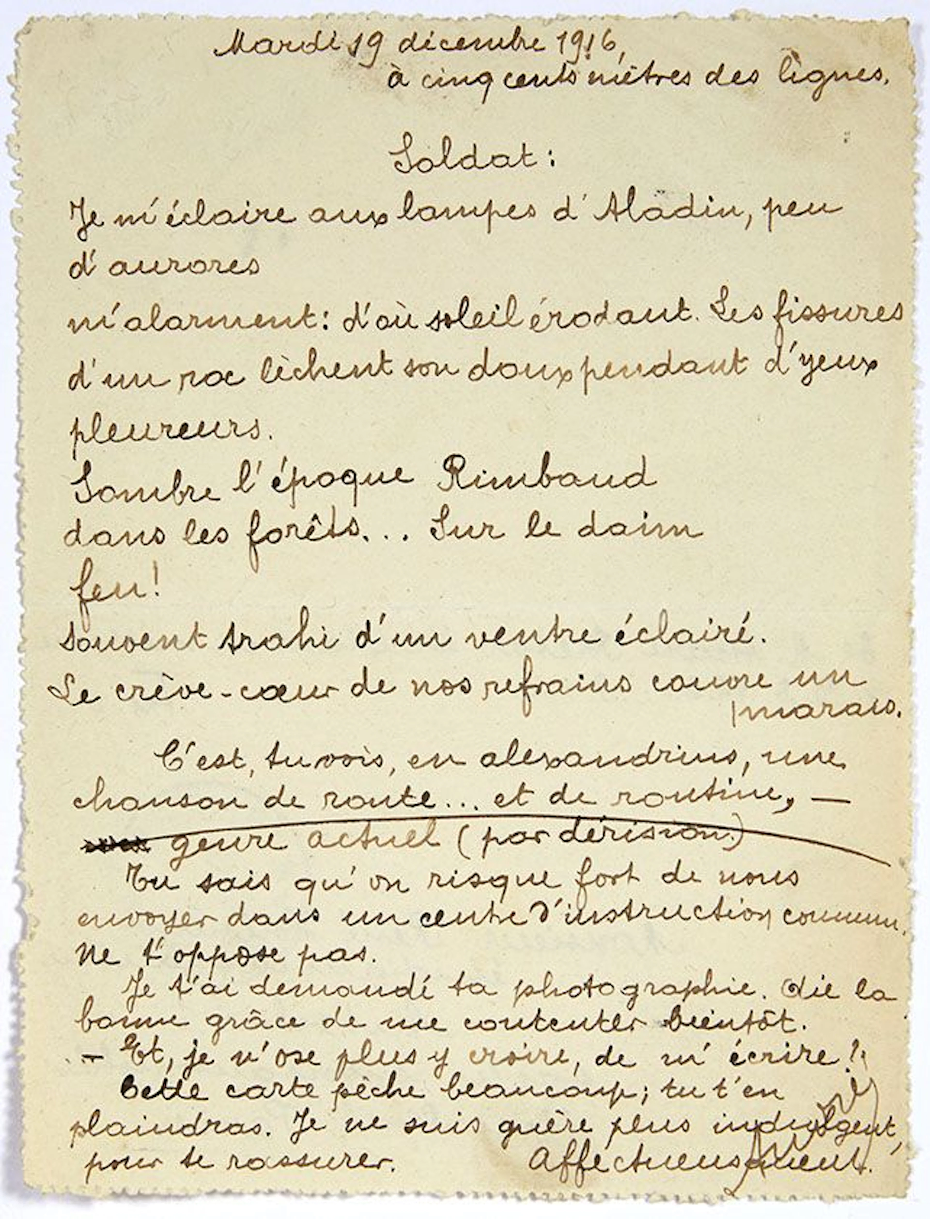 BRETON André (1896-1966). L.A.S. "André" with POEM, December - Lot 532