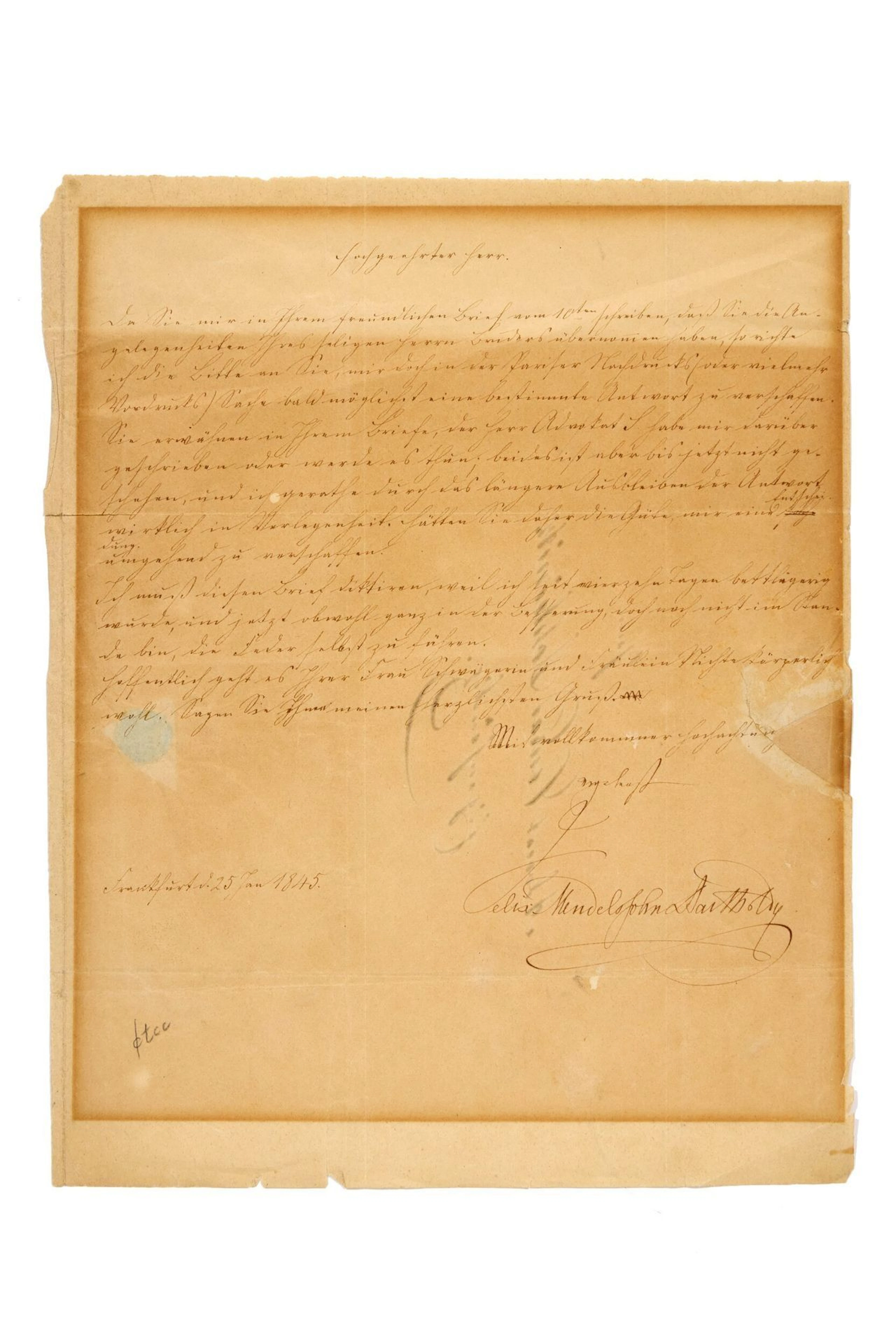 MENDELSSOHN-BARTHOLDY Felix (1809-1847) - Lot 121