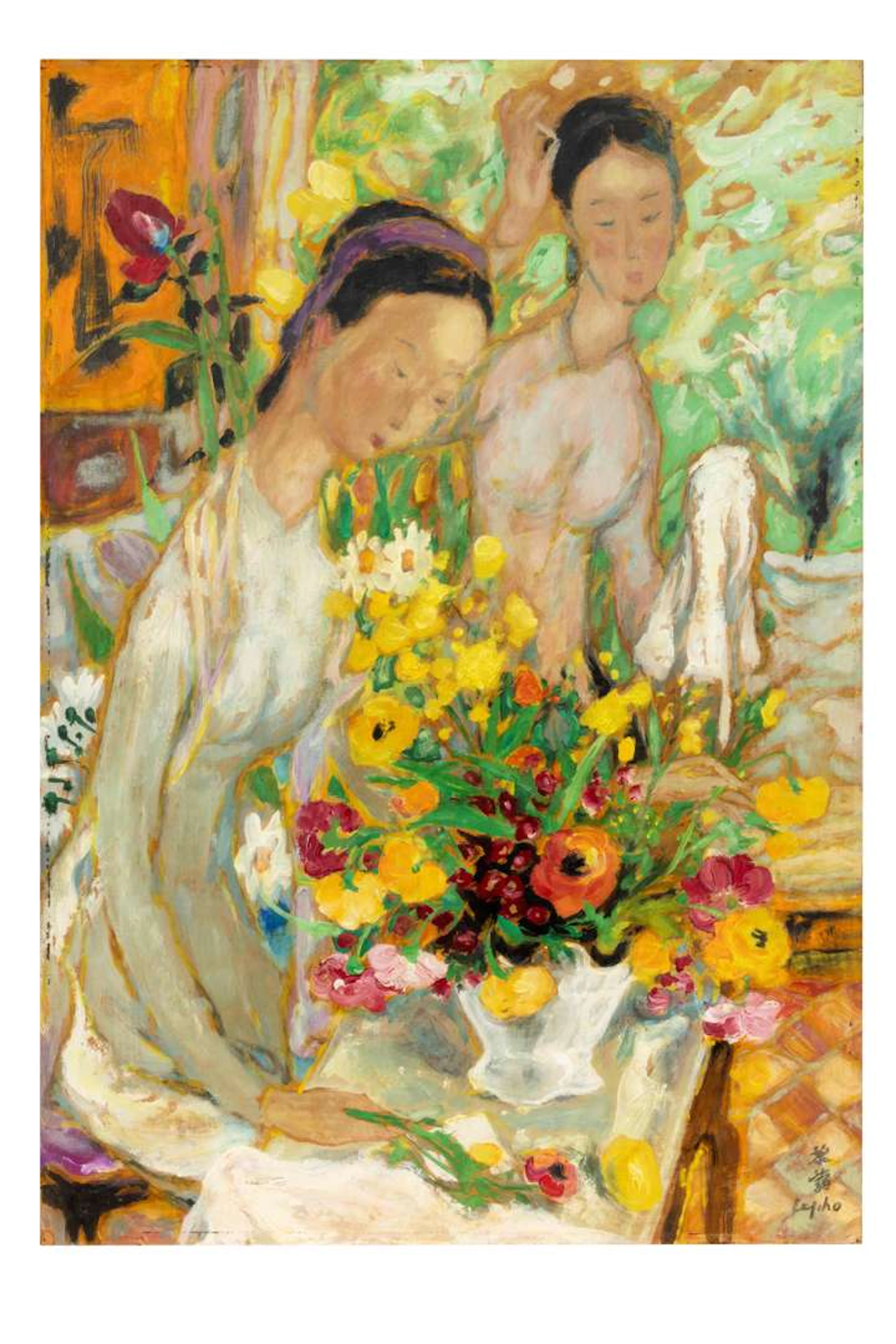 LÊ PHỔ (1907 - 2001), Jeunes femmes au bouquet