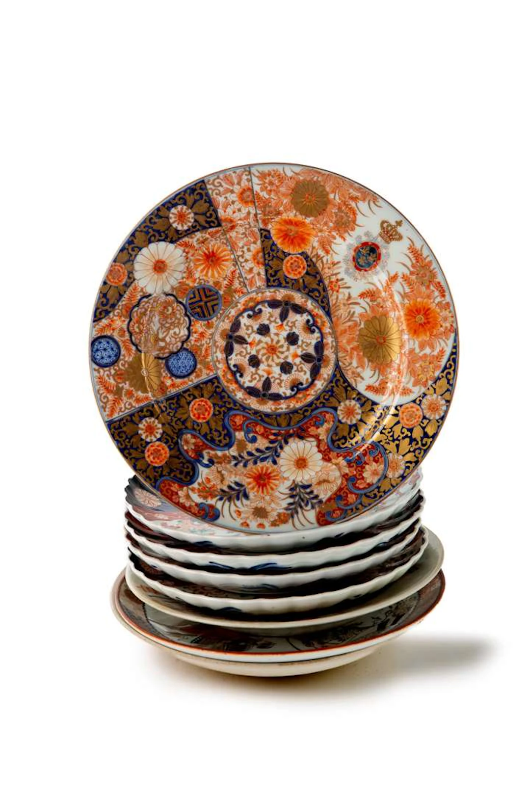 JAPAN set of eight mismatched plates
