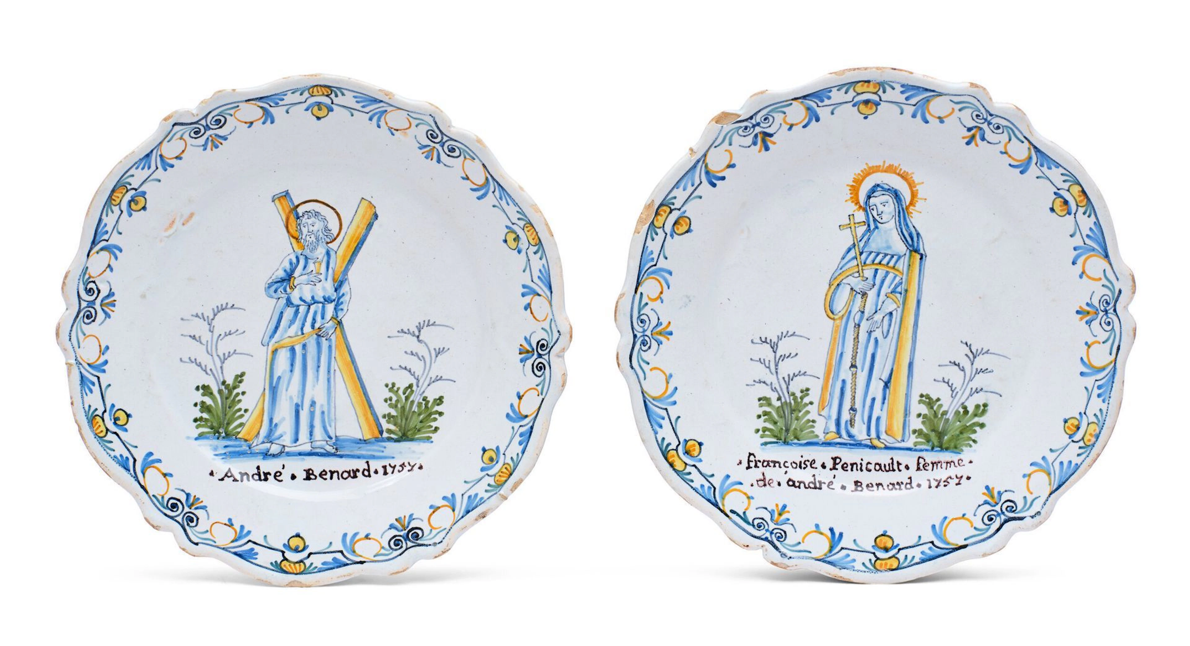 TWO PATRONYMIC PLATES - André and Françoise Besnard, 1757 - Lot 110