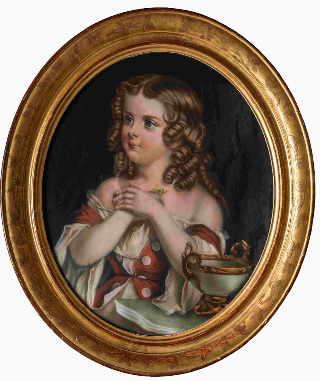 English or German school, Young Girl with a Canary