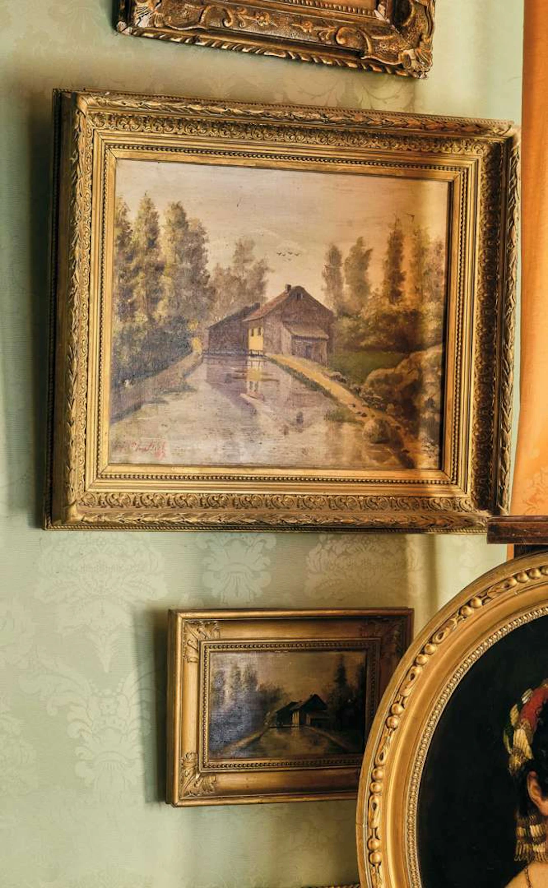 The French school of the late 19th century, Landscape with a house by a stream