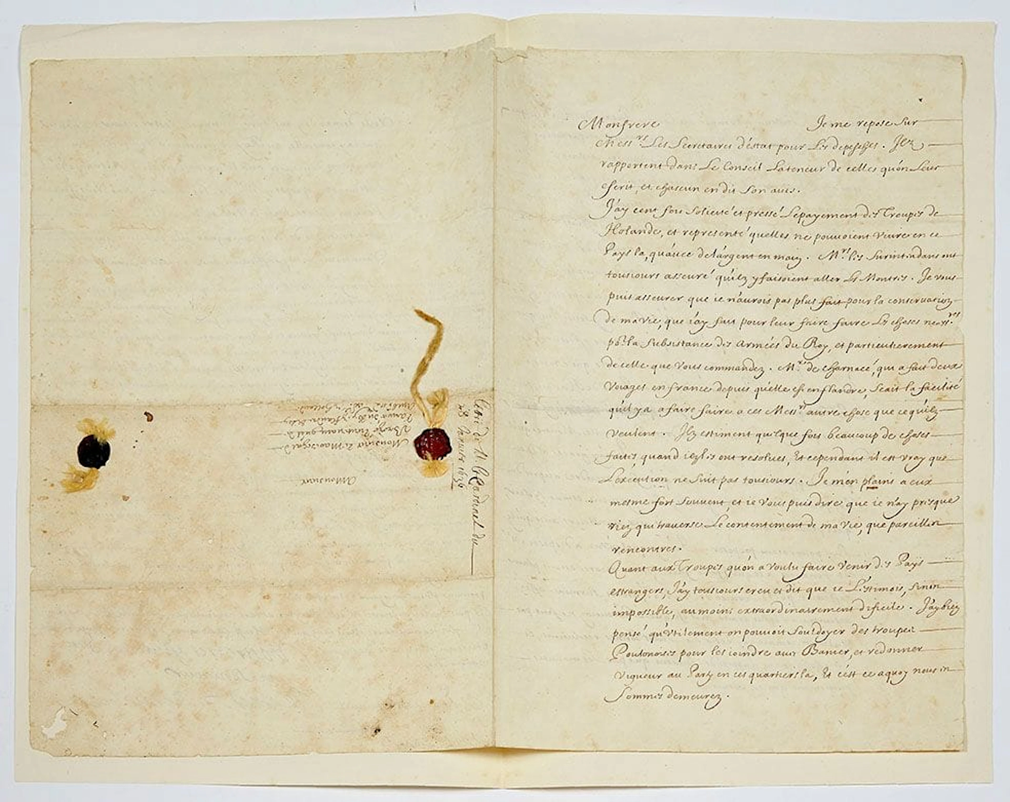 RICHELIEU Armand-Jean du Plessis, Cardinal de (1585-1642). - Lot 637