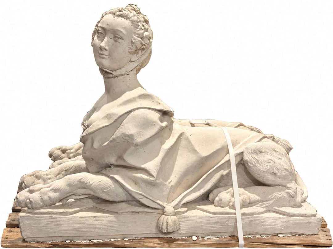 Pair of sphinxes, made of plaster