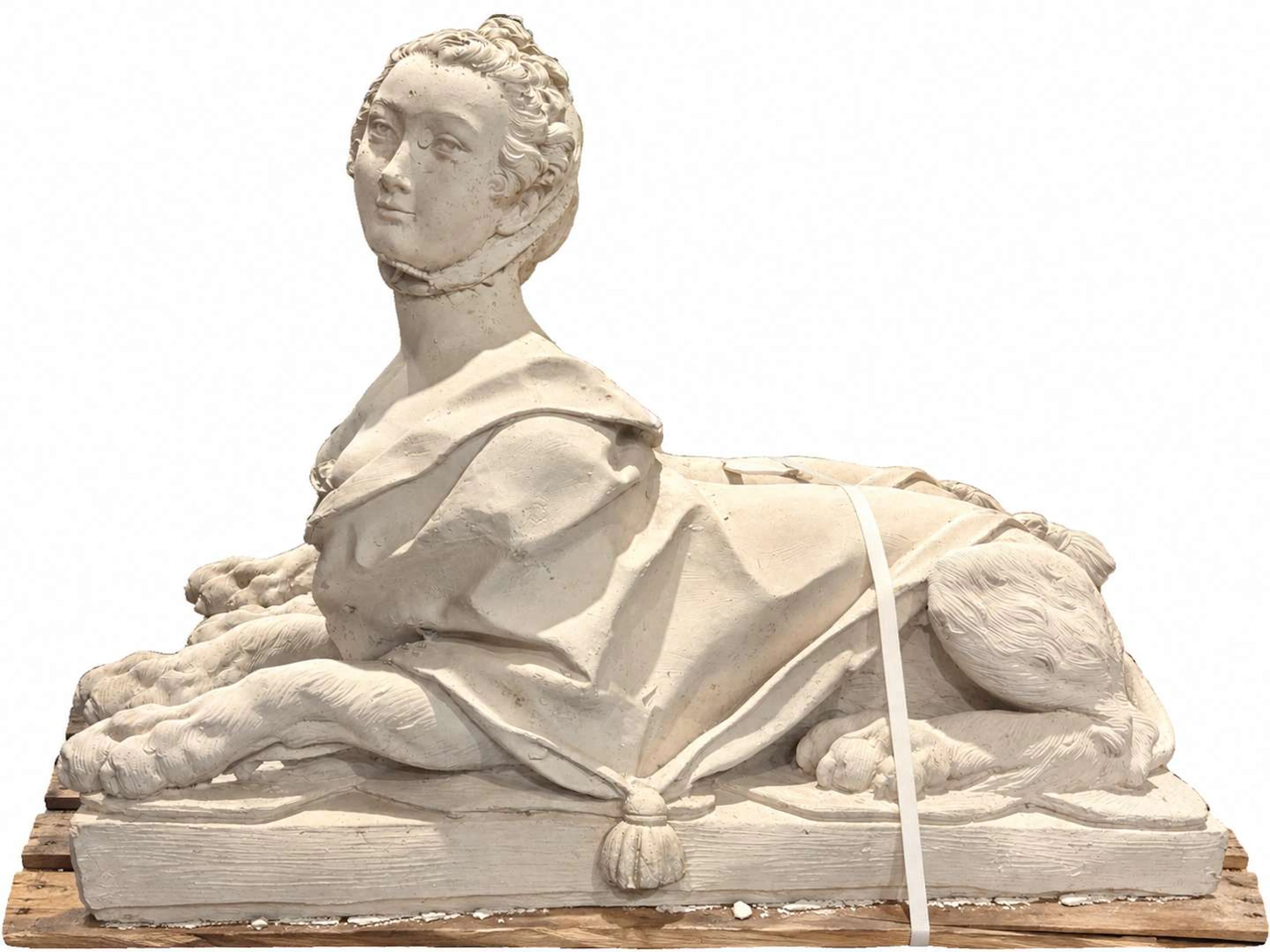 Pair of sphinxes, made of plaster