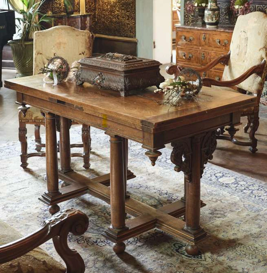 Table, carved from natural wood
