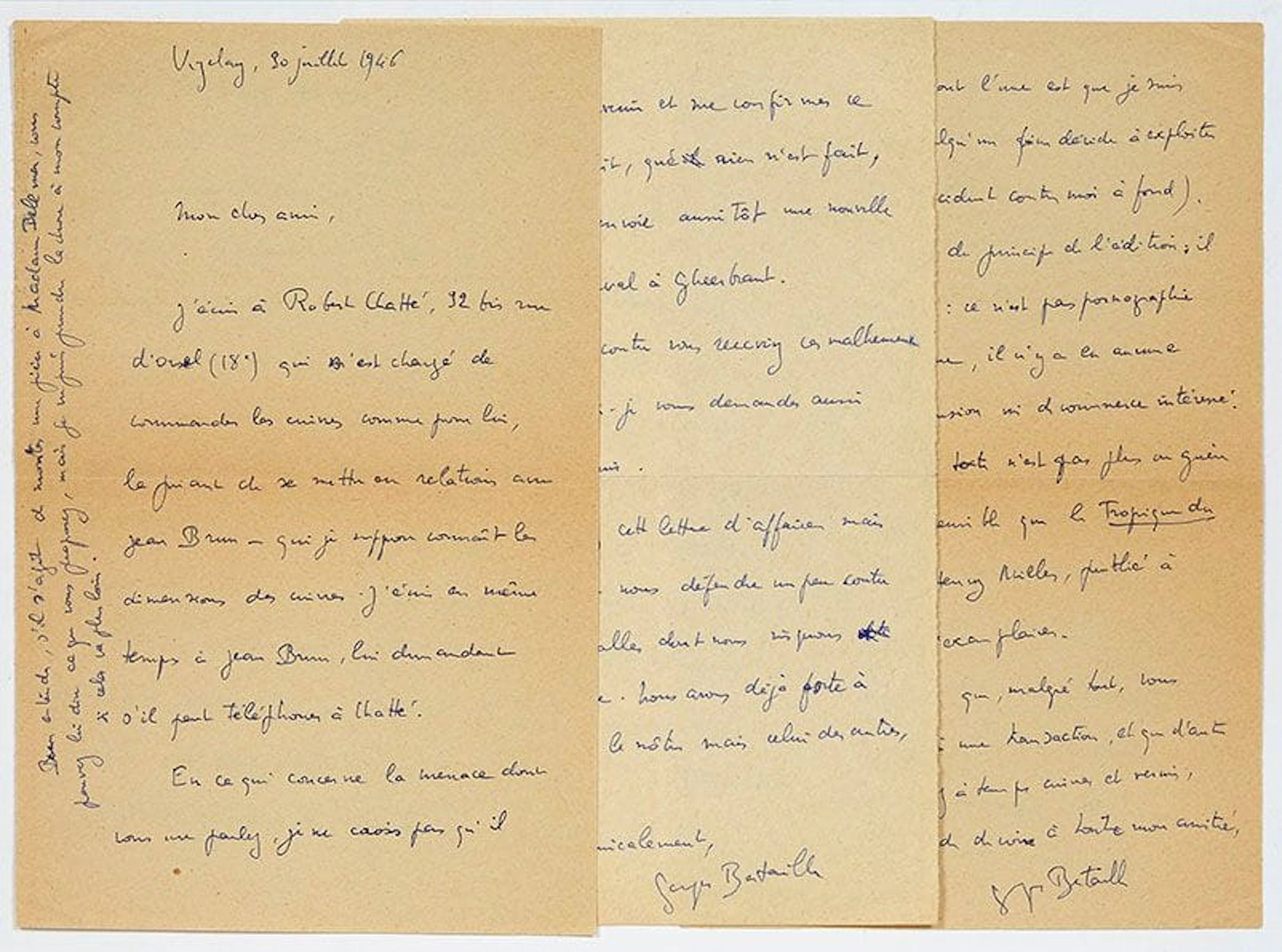 BATAILLE Georges (1897-1962). - Lot 408