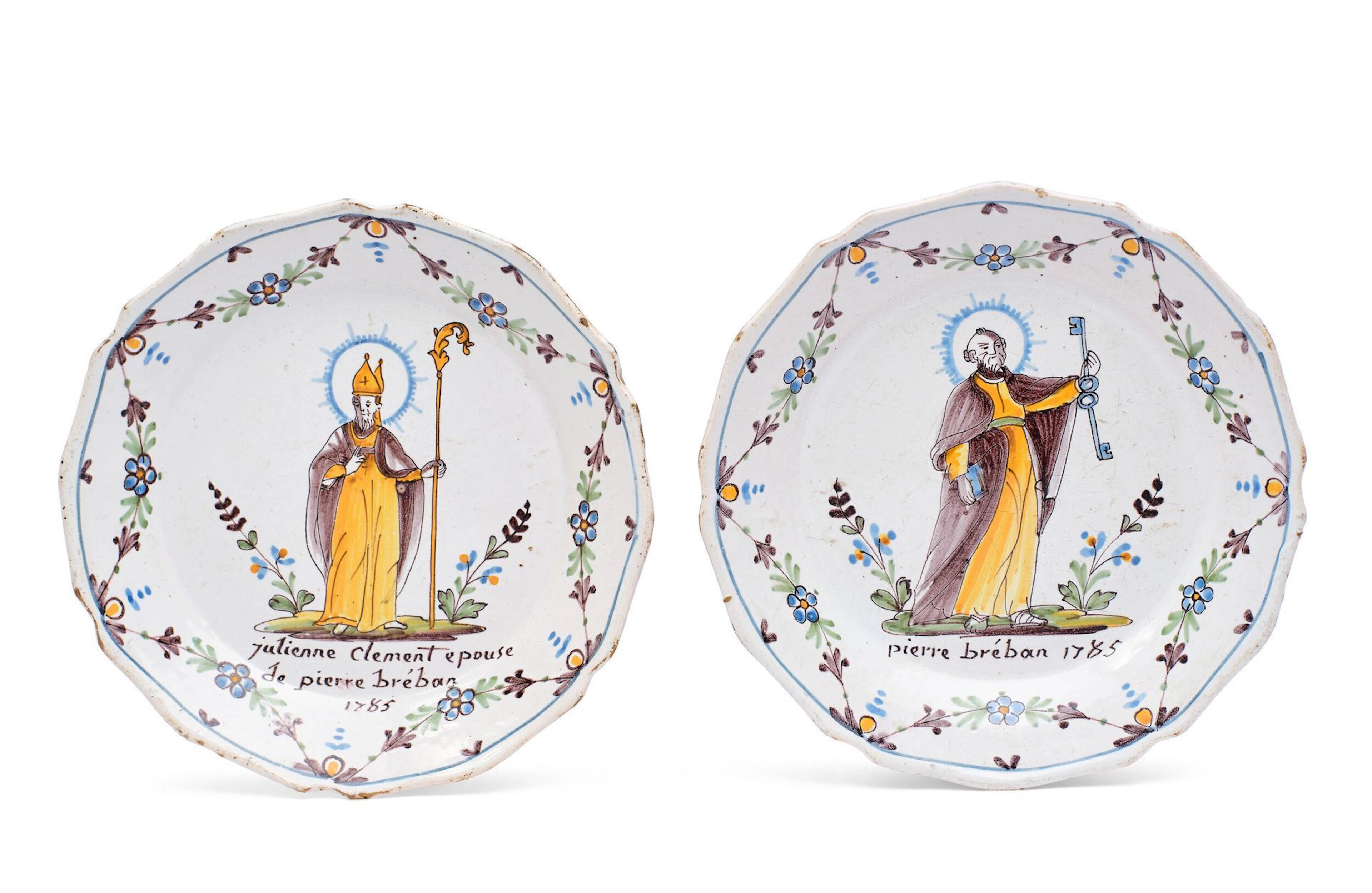 TWO PATRONYMIQUE PLATES - Pierre and Julienne Brébant, 1785 - Lot 109