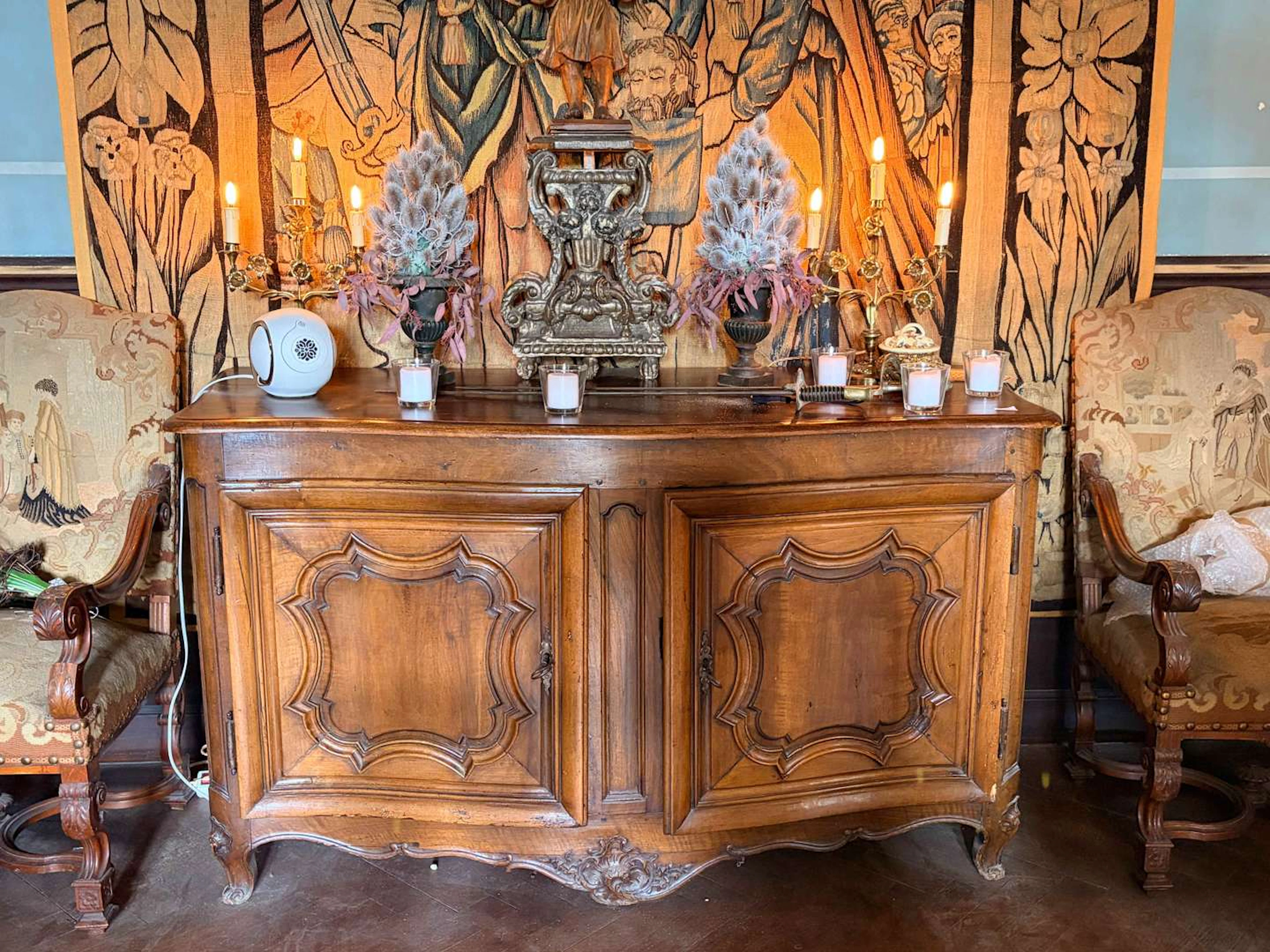 Sideboard, made of moulded natural wood