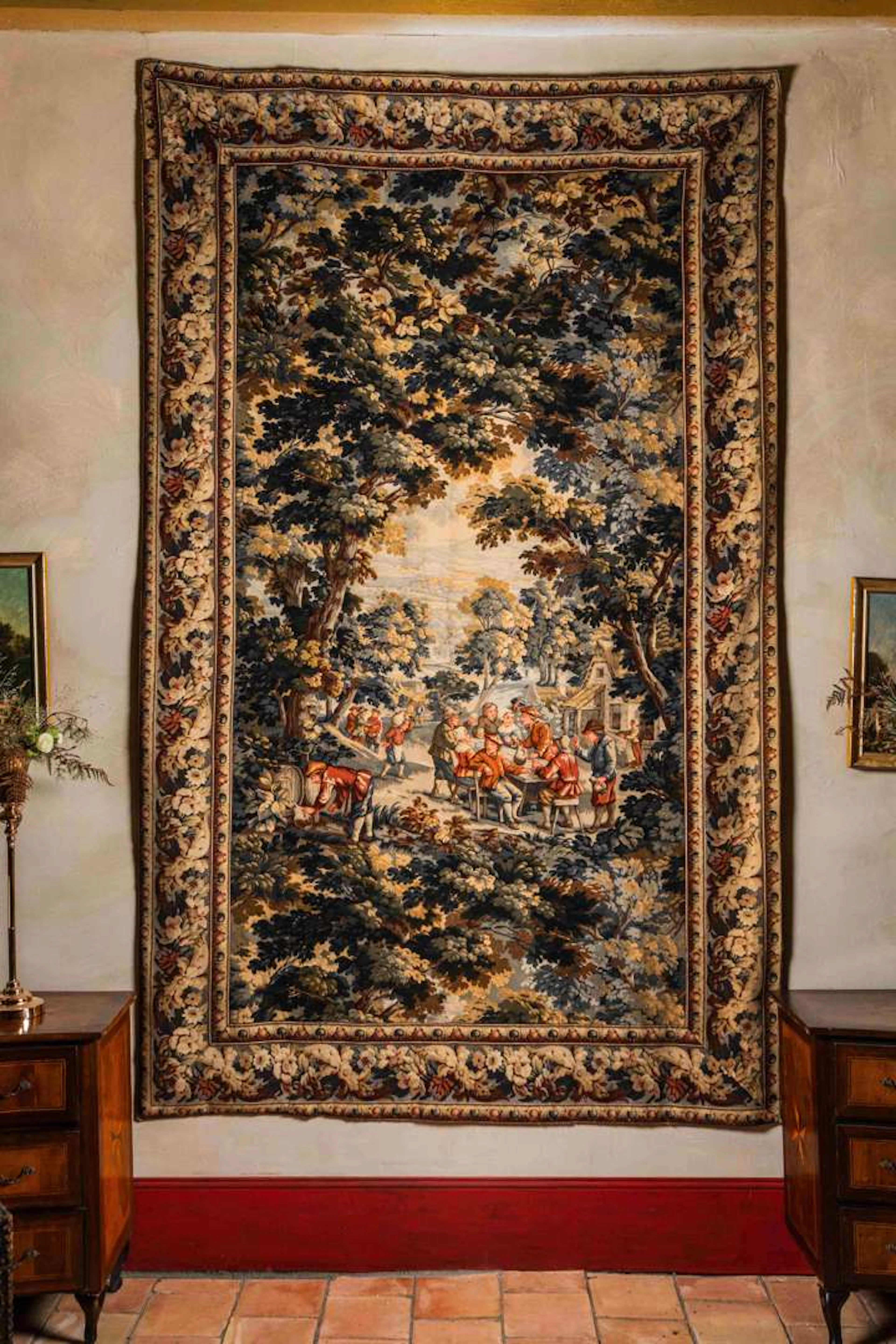 Set of three large doors, Decorative wall hangings featuring rural scenes