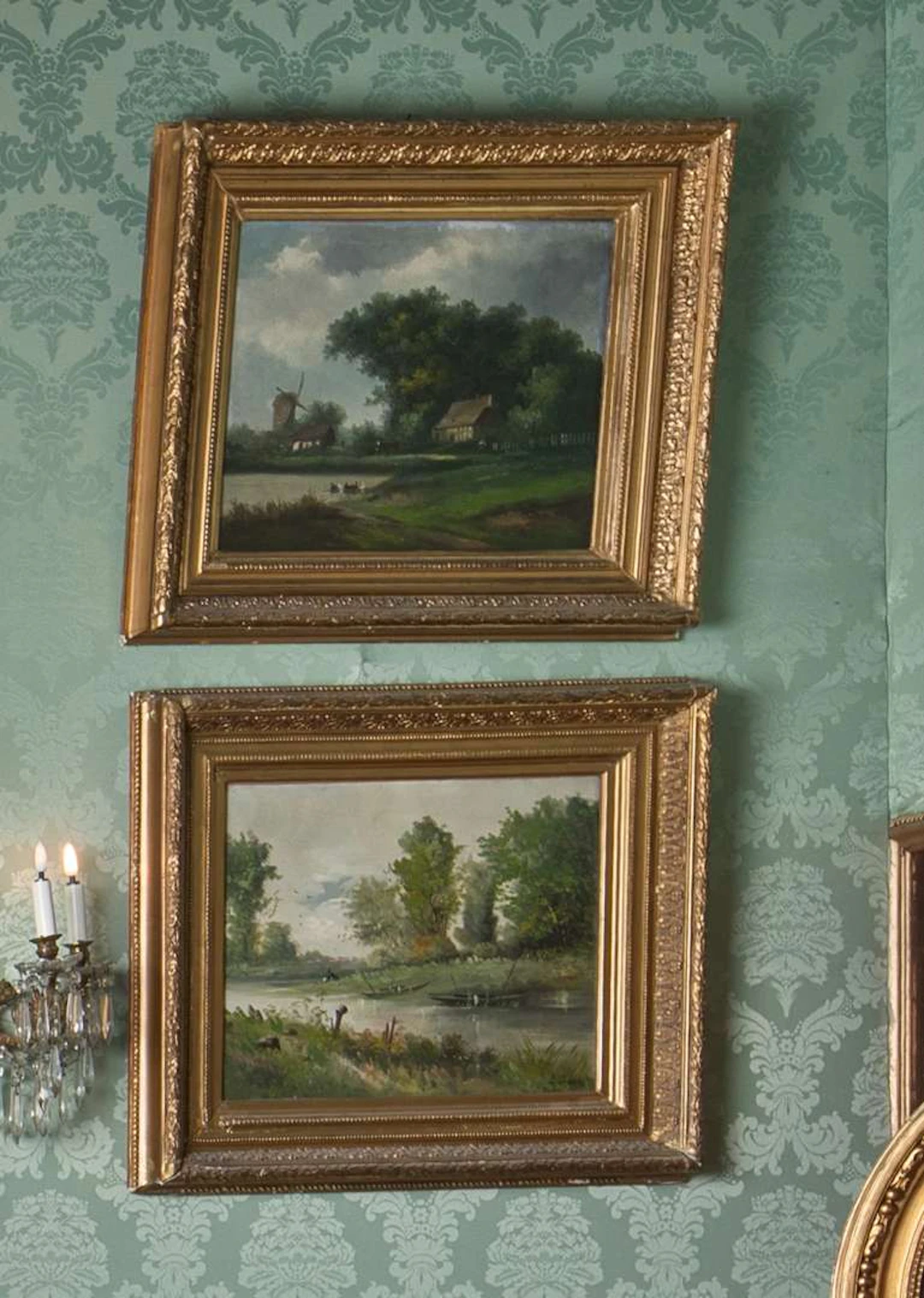Set of two oil paintings on canvas from the modern school