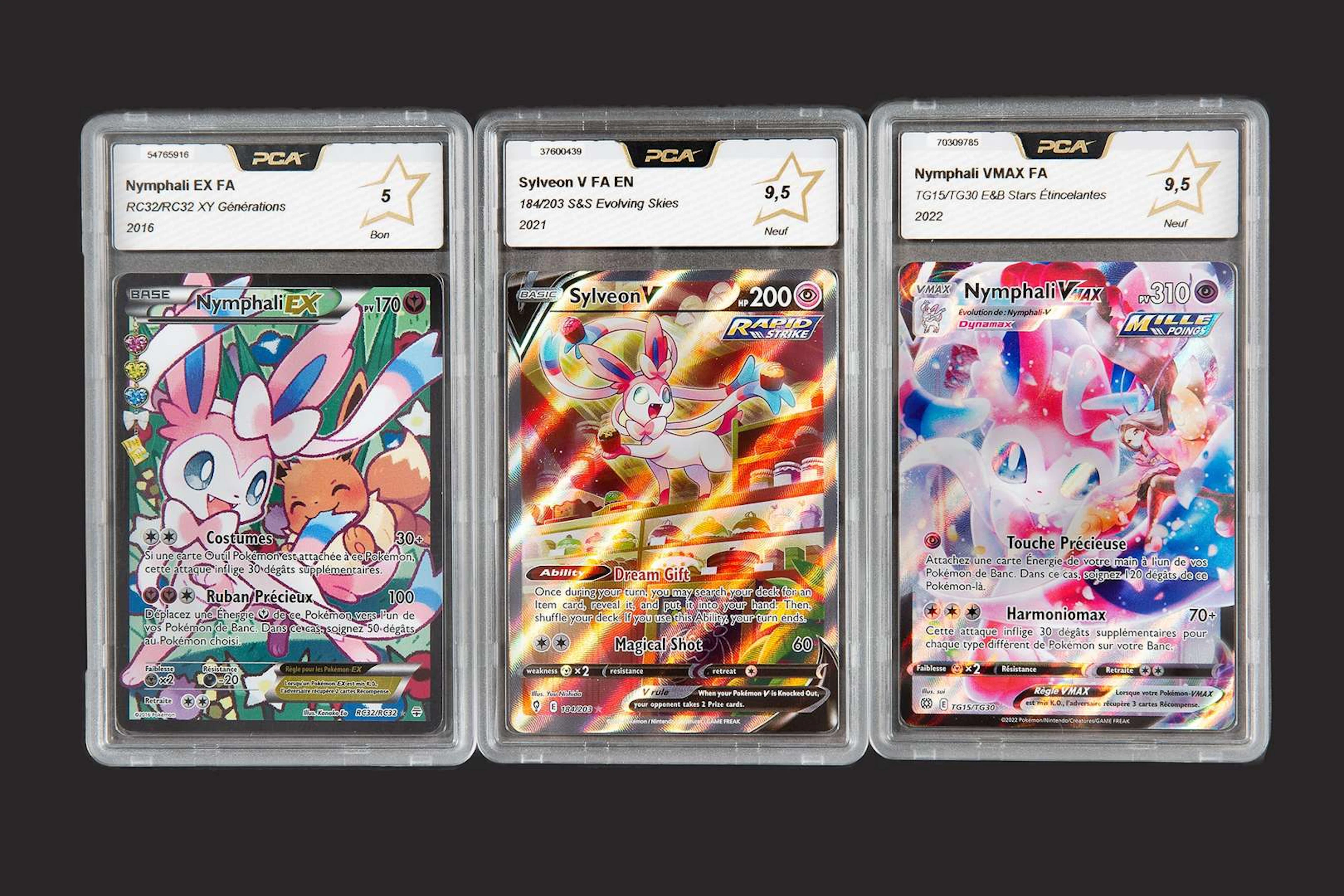 Pokémon: 3 graded Nymphali cards