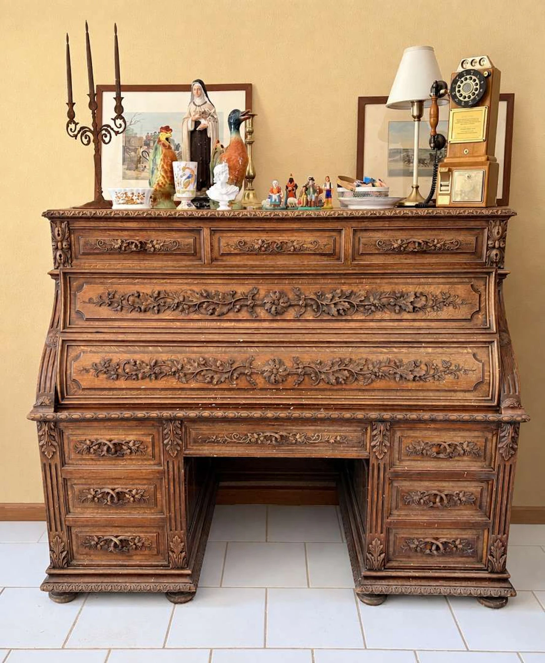 Office, carved and moulded wood