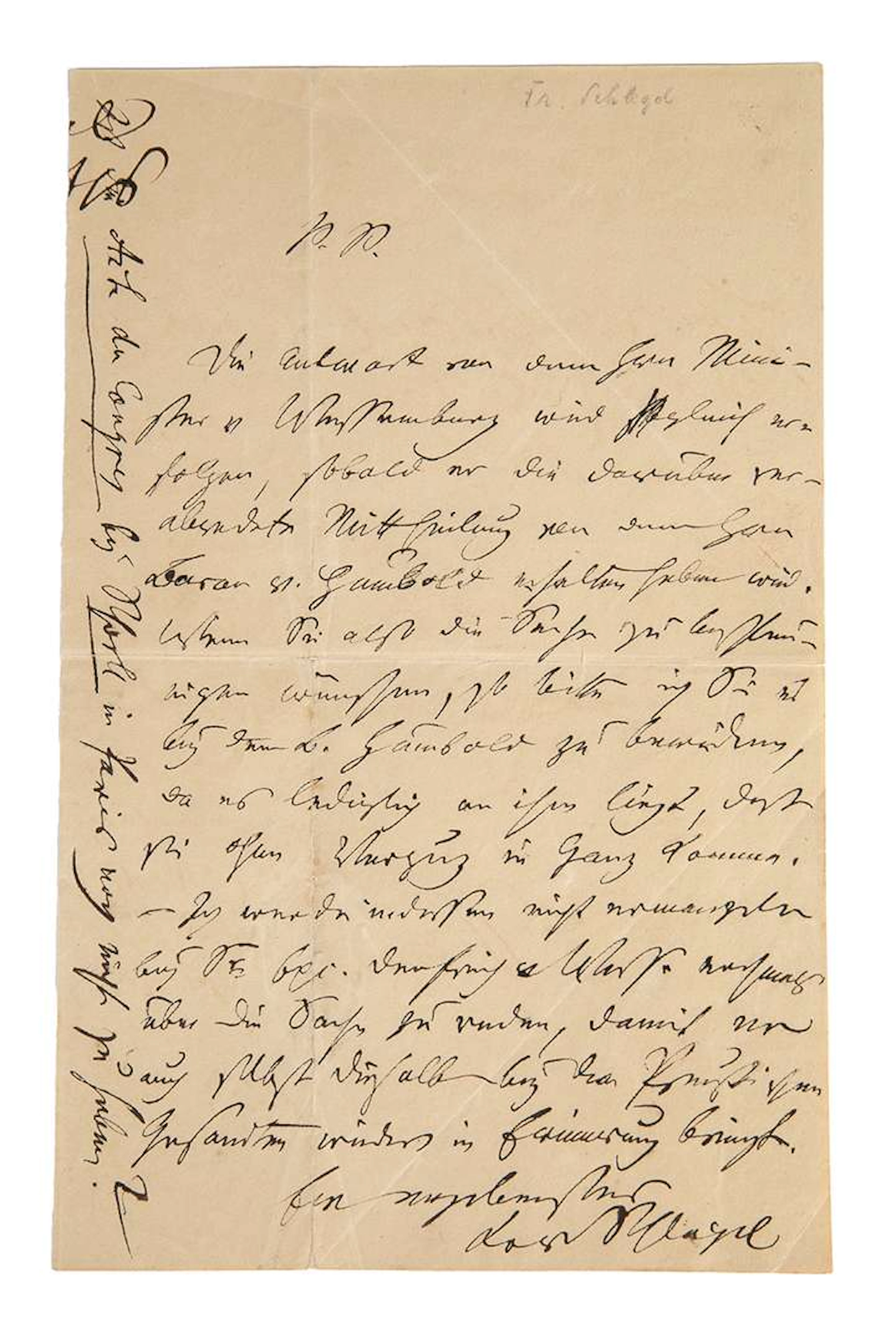 SCHLEGEL, Friedrich von (1772–1829)., L.A.S. ‘Fr. v. Schlegel’, [Vienna