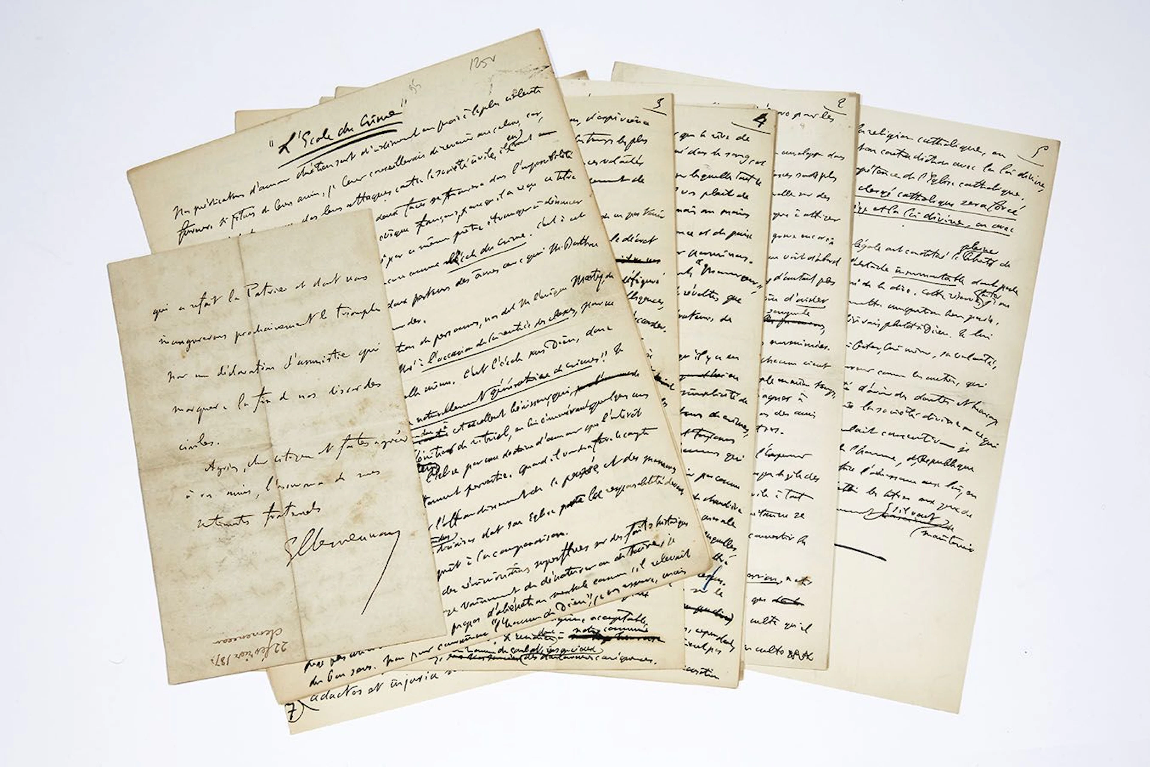 CLEMENCEAU Georges (1841-1929). 2 autograph MANUSCRITS of ar - Lot 798