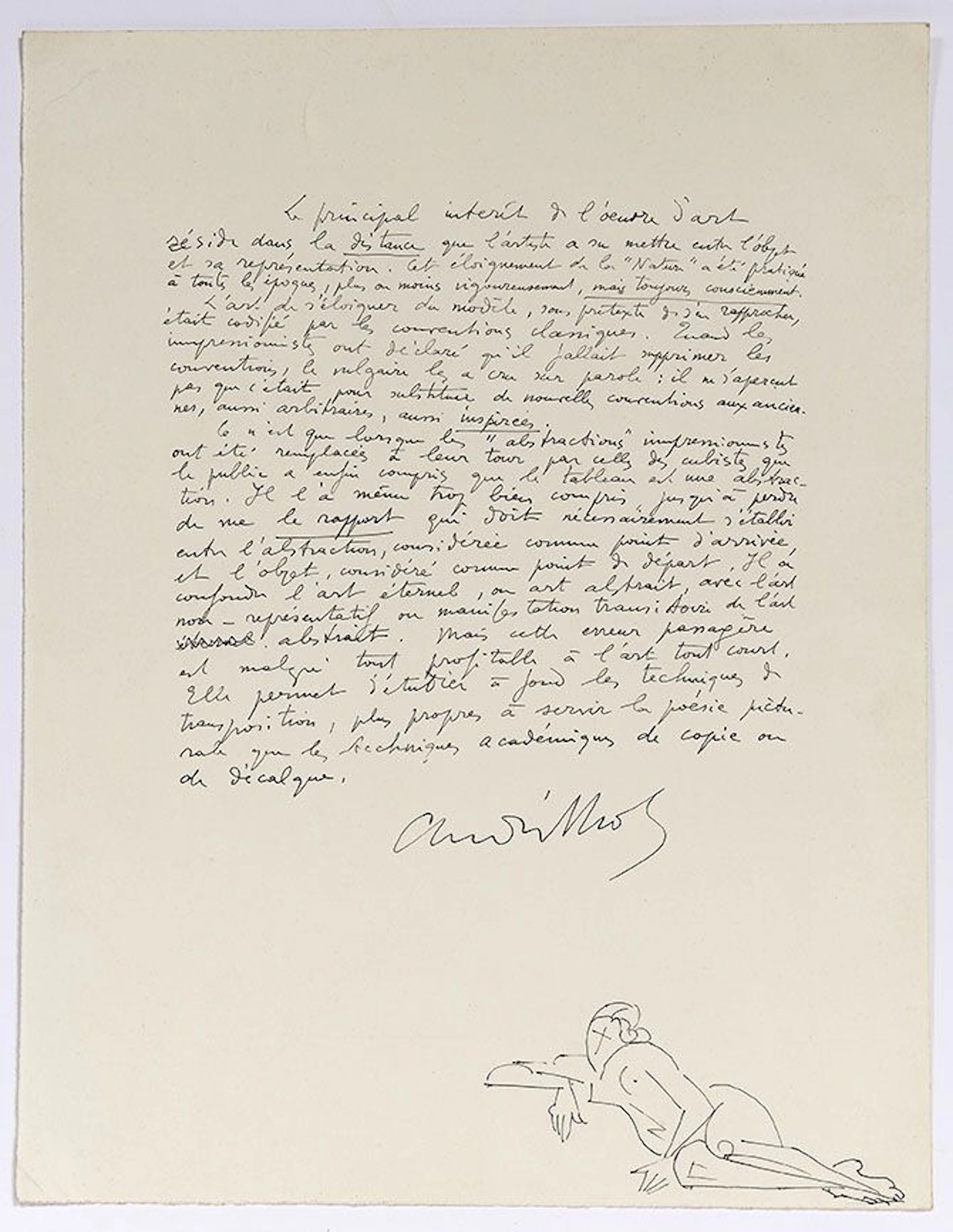 LHOTE André (1885-1962): autograph manuscript signed "André - Lot 201