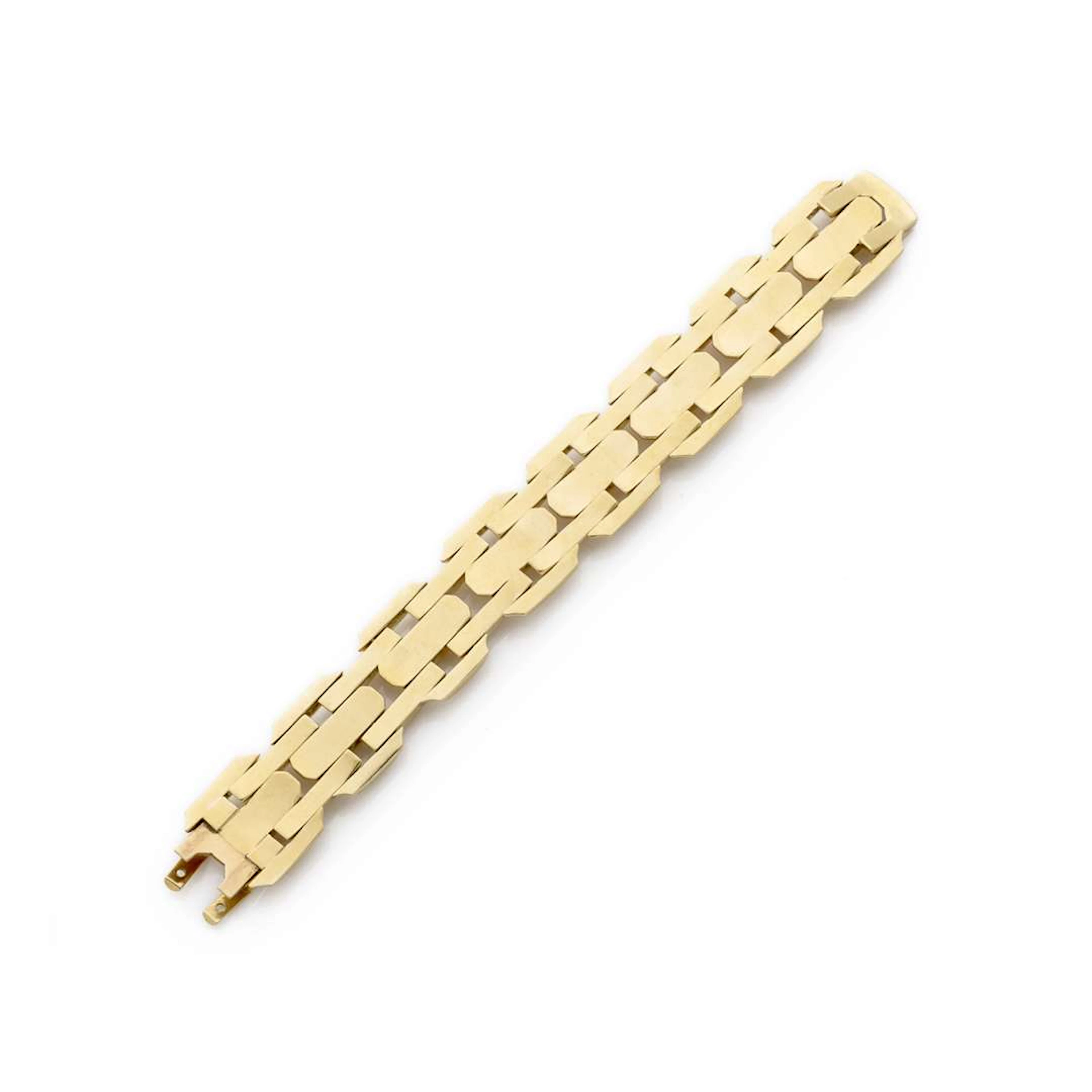 “TANK” BRACELET, 18-carat gold (750) 1940s Length: approx. 18.5 cm