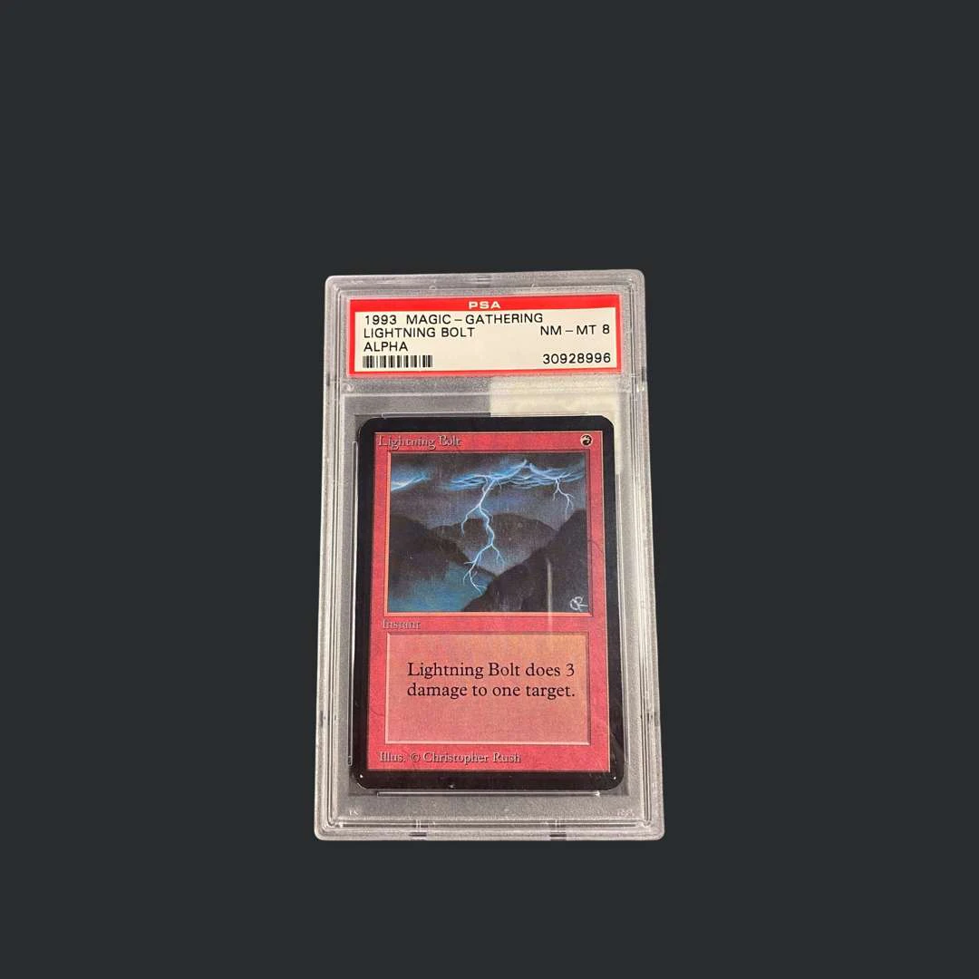 Magic: The Gathering – Lightning Bolt Alpha Edition (1993).