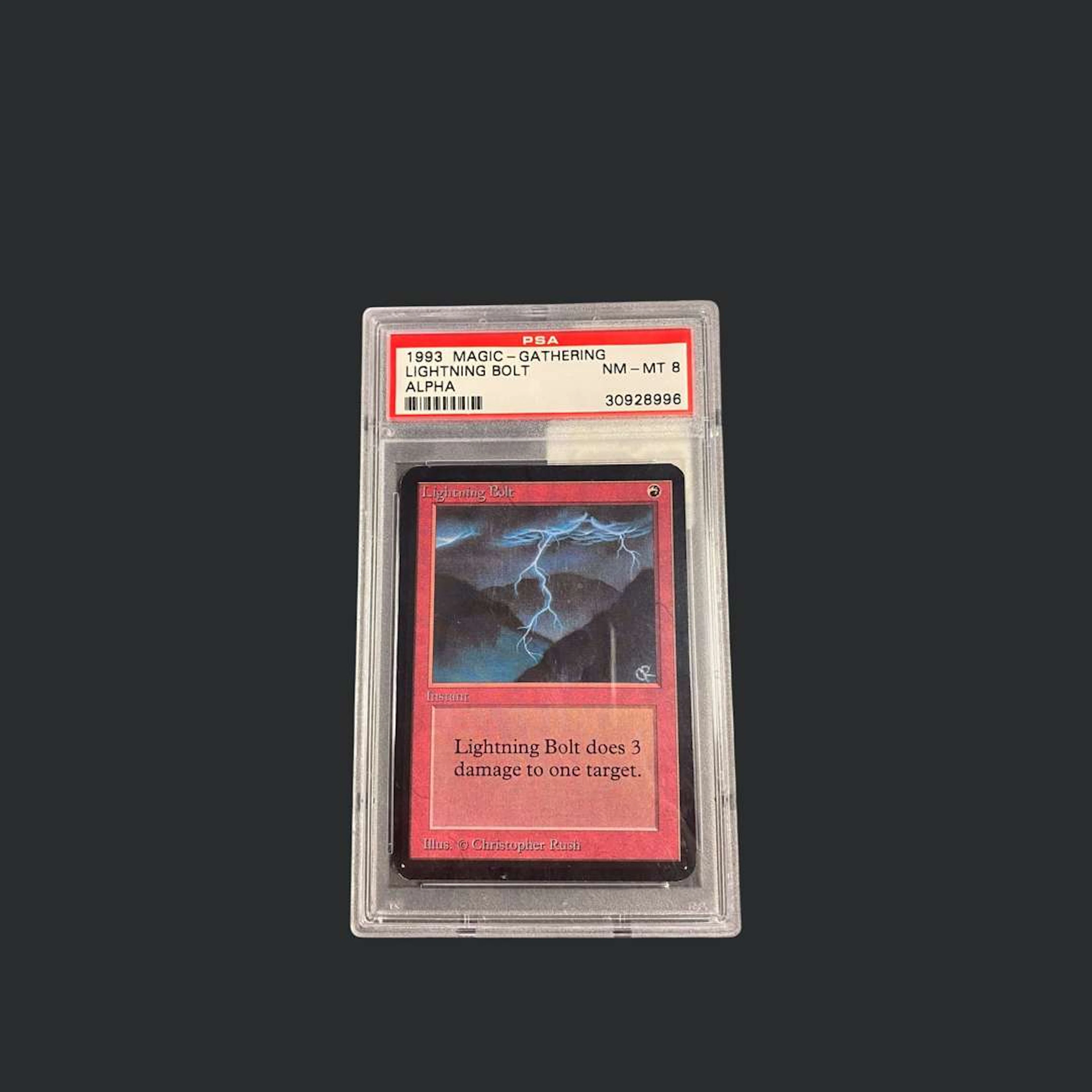 Magic: The Gathering – Lightning Bolt Alpha Edition (1993).