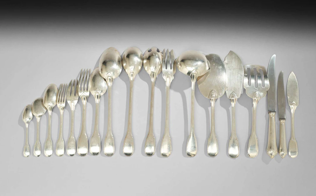PUIFORCAT, Silver housekeeping set, Noailles model.