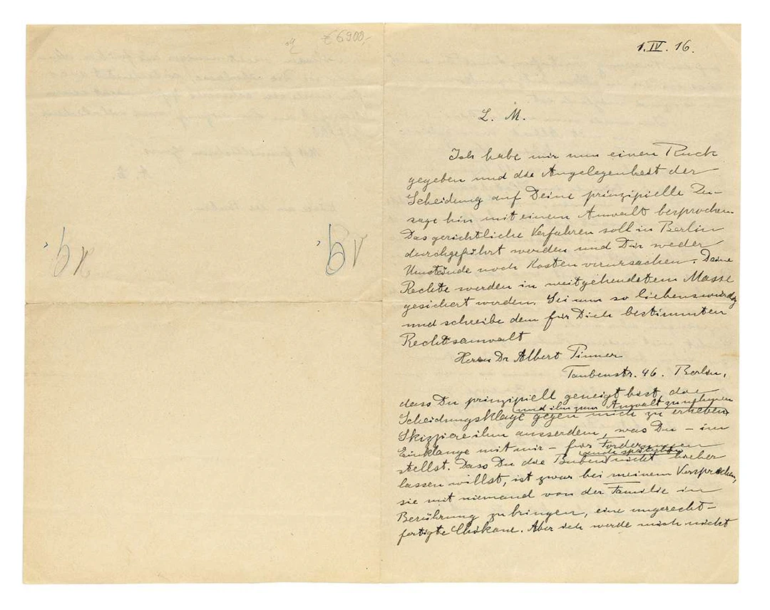 EINSTEIN, Albert (1879–1955)., L.A.S. ‘A.E.’, [Berlin] 1 April 1916