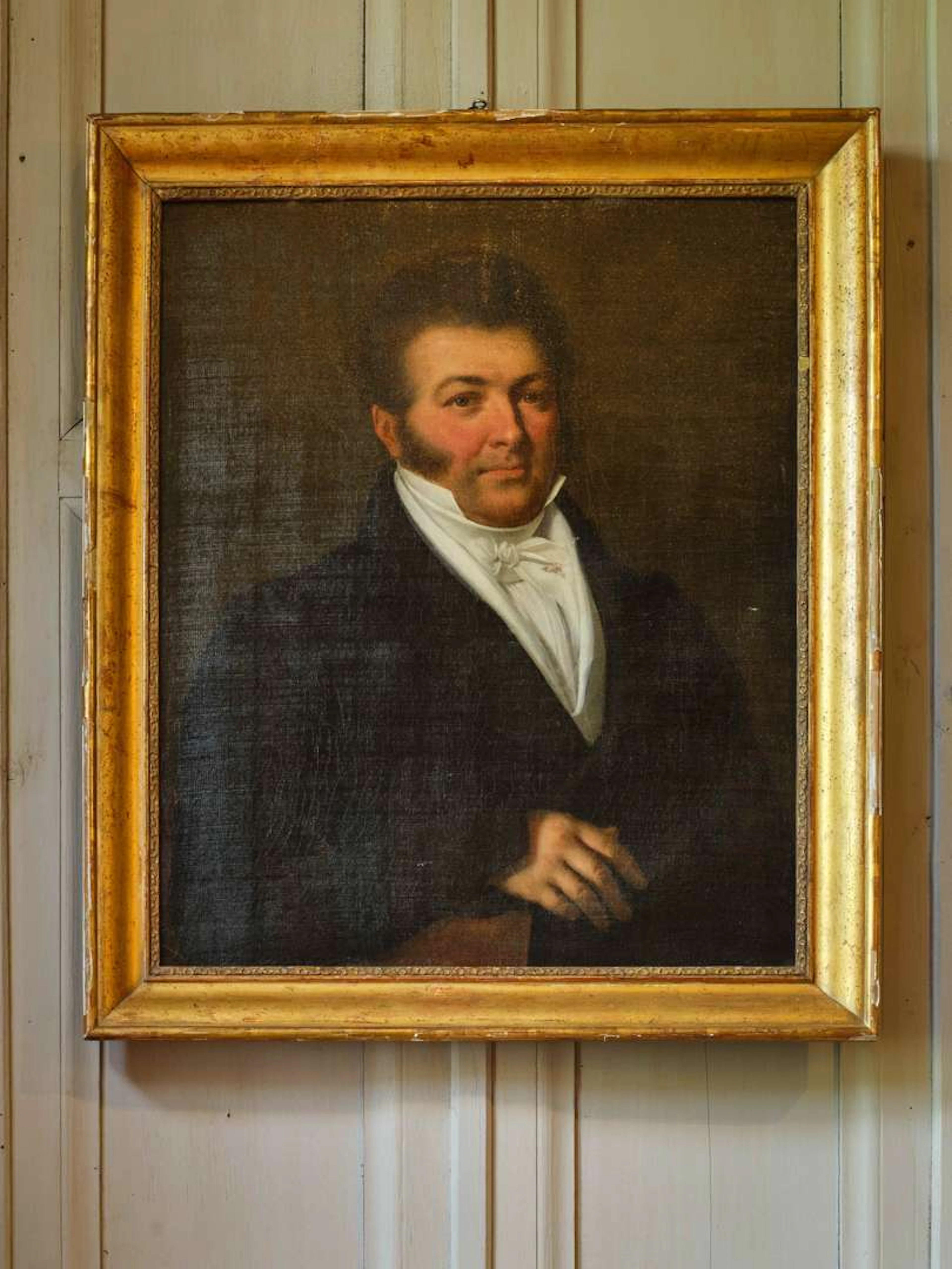 19th-century French school, Portrait of a man in a black frock coat