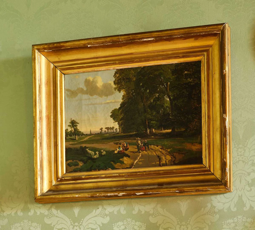 19th-century French or Italian school, The shepherds by the wayside