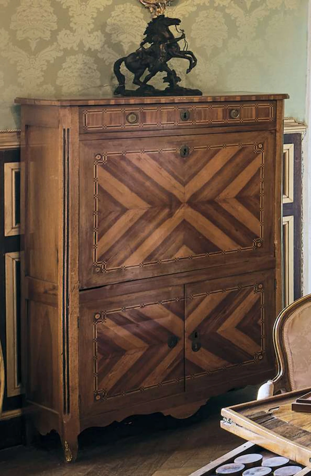Secretary (full-time), made of inlaid wood