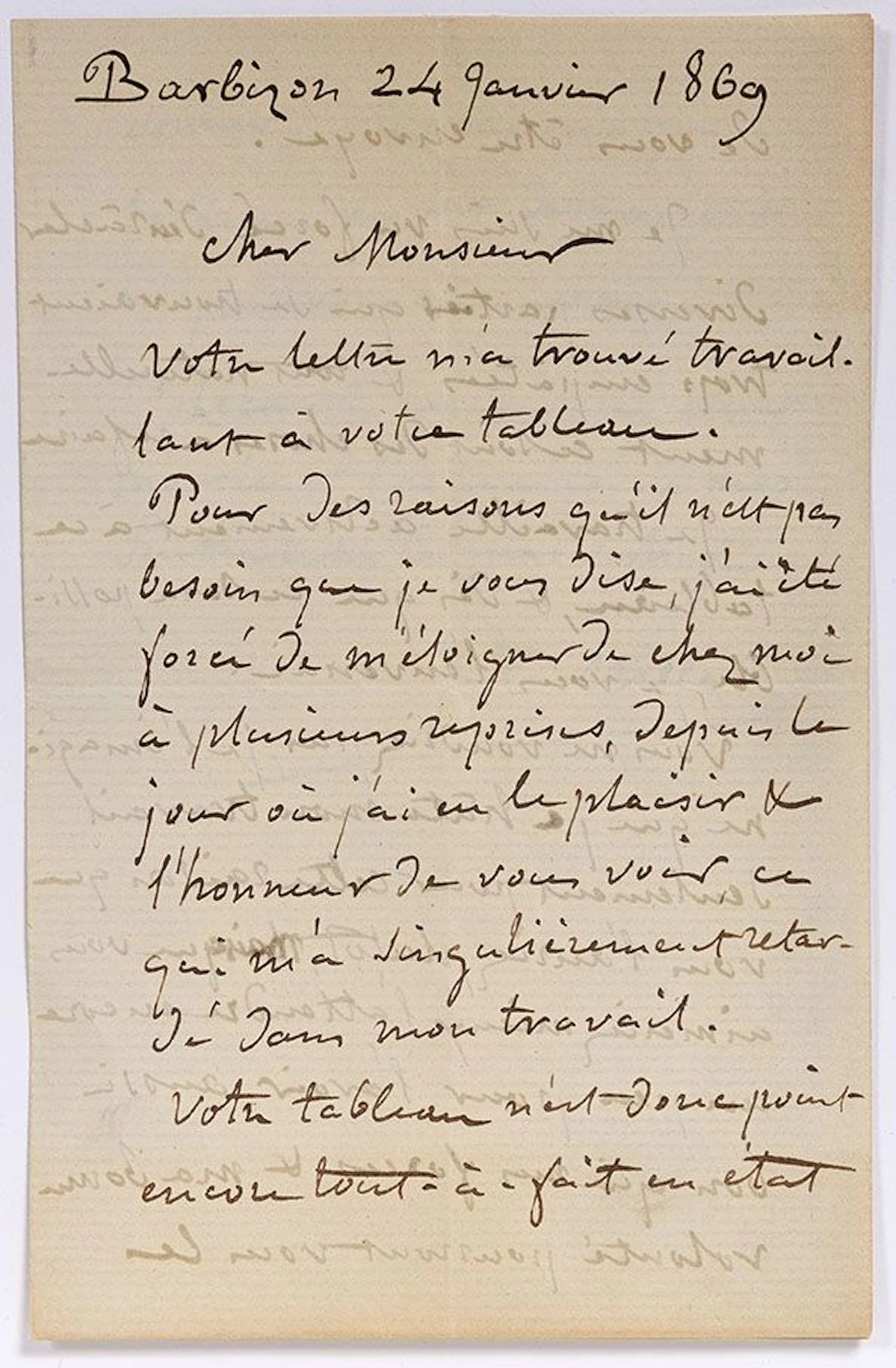 MILLET Jean-François (1814-1875). L.A.S. "J.F. Millet", Barb - Lot 210